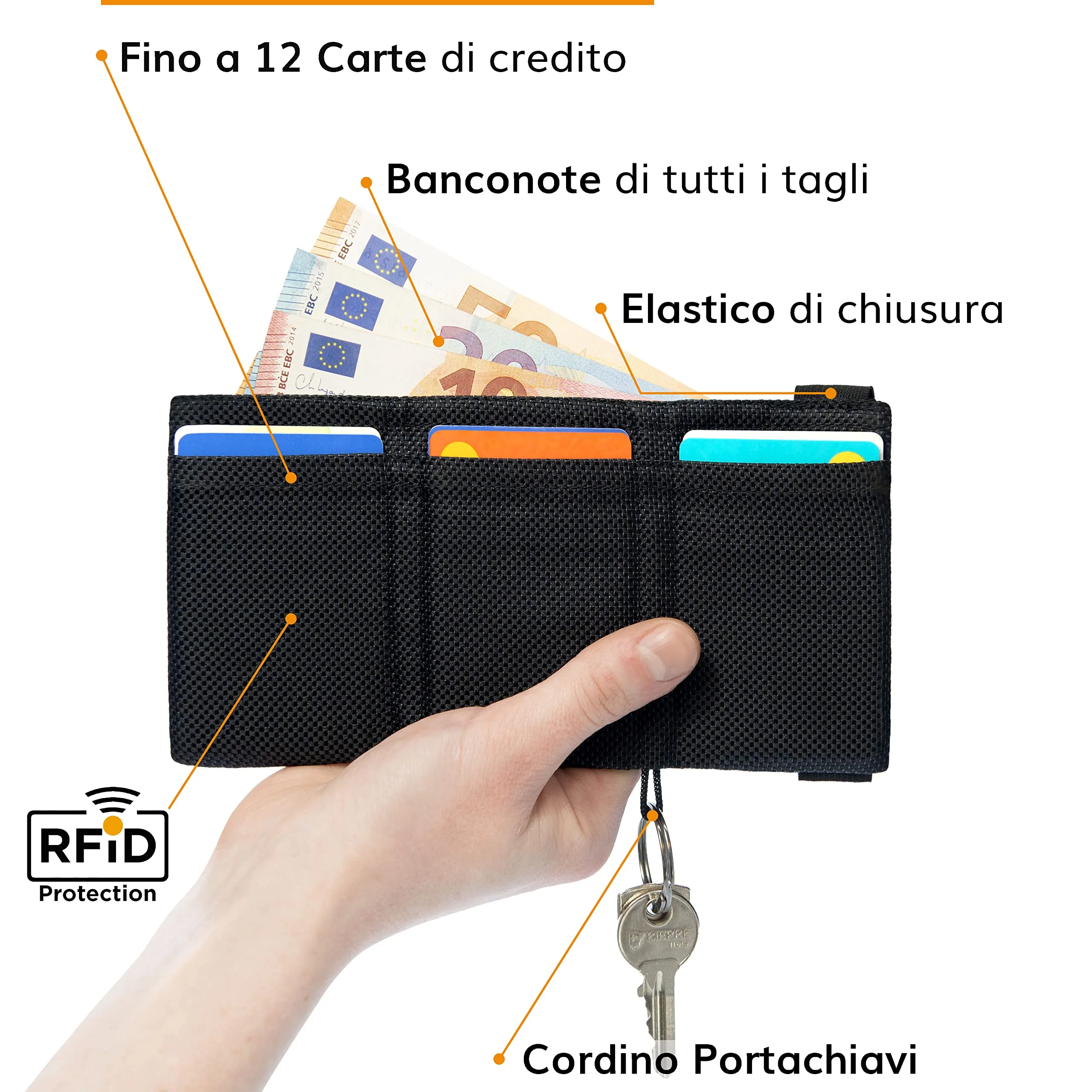 Guggiari Portafoglio Uomo Slim con Protezione RFID - Carbon - immagine 4