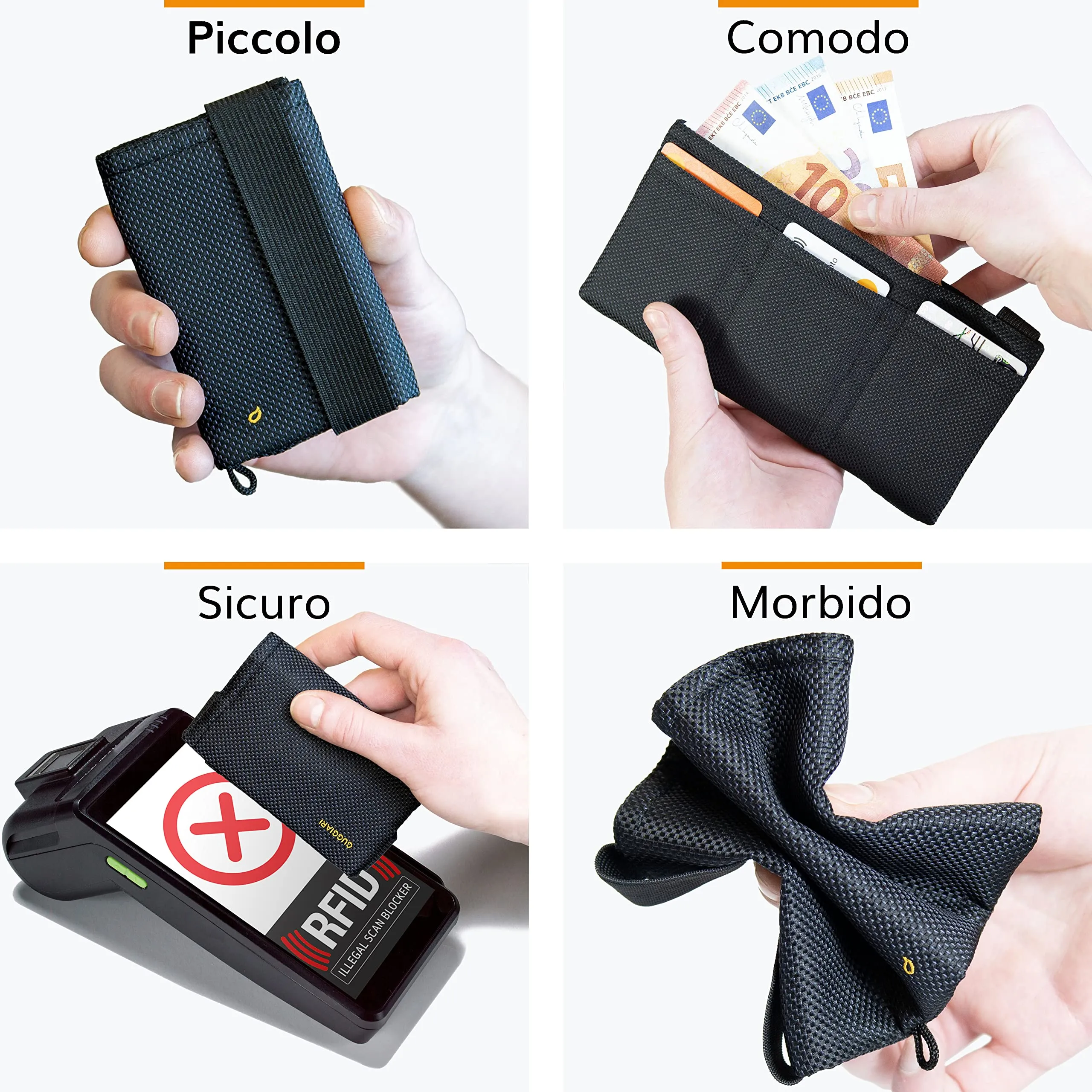 Guggiari Portafoglio Uomo Slim con Protezione RFID - Carbon - immagine 5