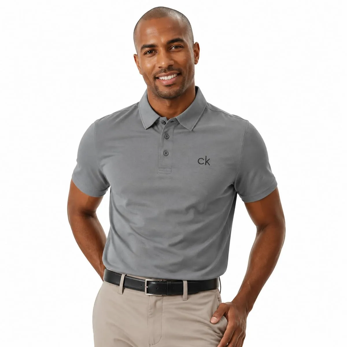 Calvin Klein Central Eco Light Men's Golf Polo - Silver/Grey - 3XL - immagine 6