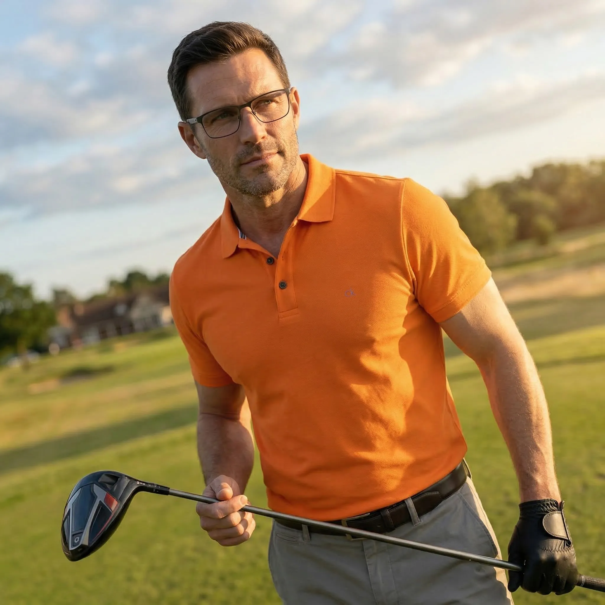 Calvin Klein Polo Golf Uomo Campus - Arancio - XL - immagine 3