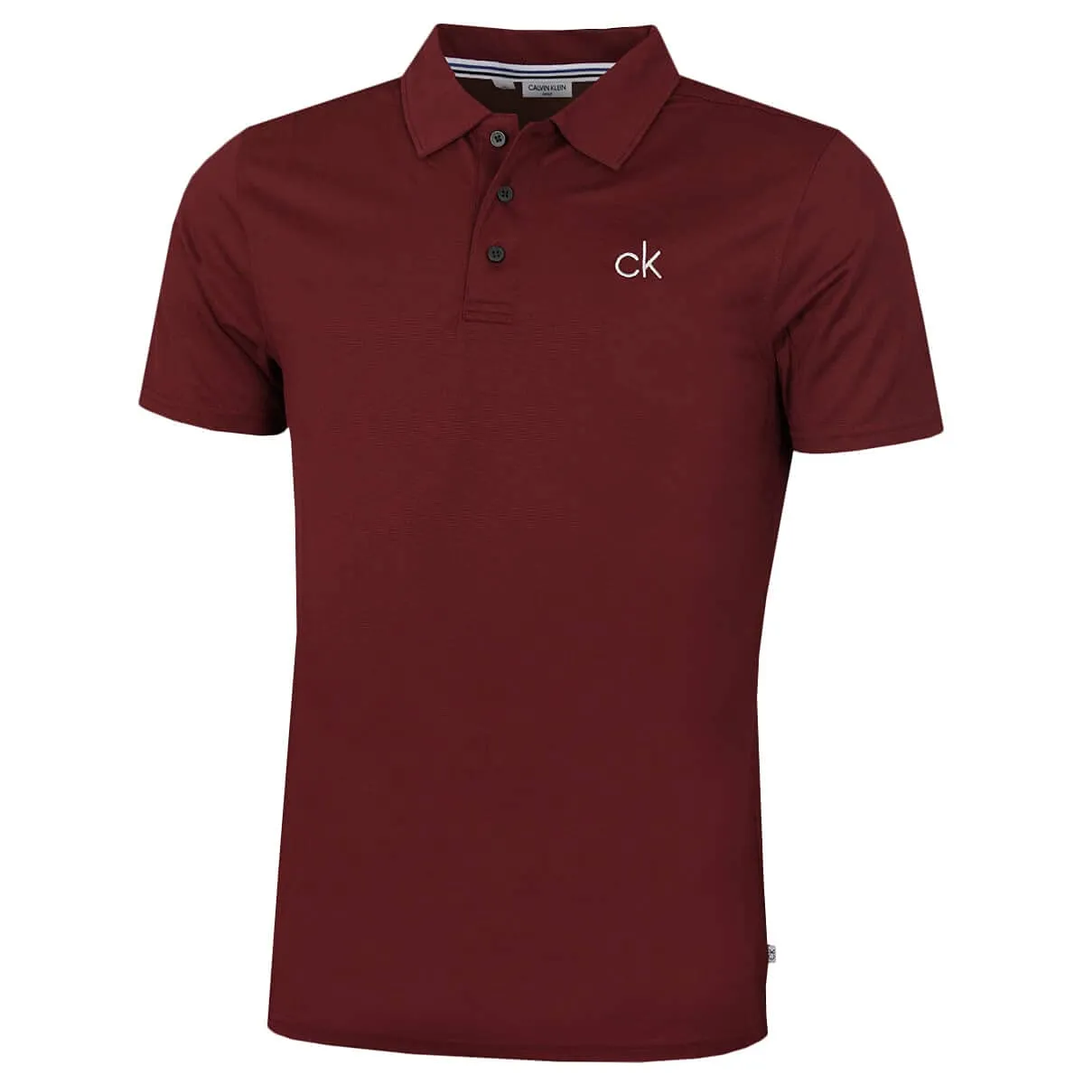 Calvin Klein Central Eco Light Wicking Men's Golf Polo - Burgundy - S - immagine 1
