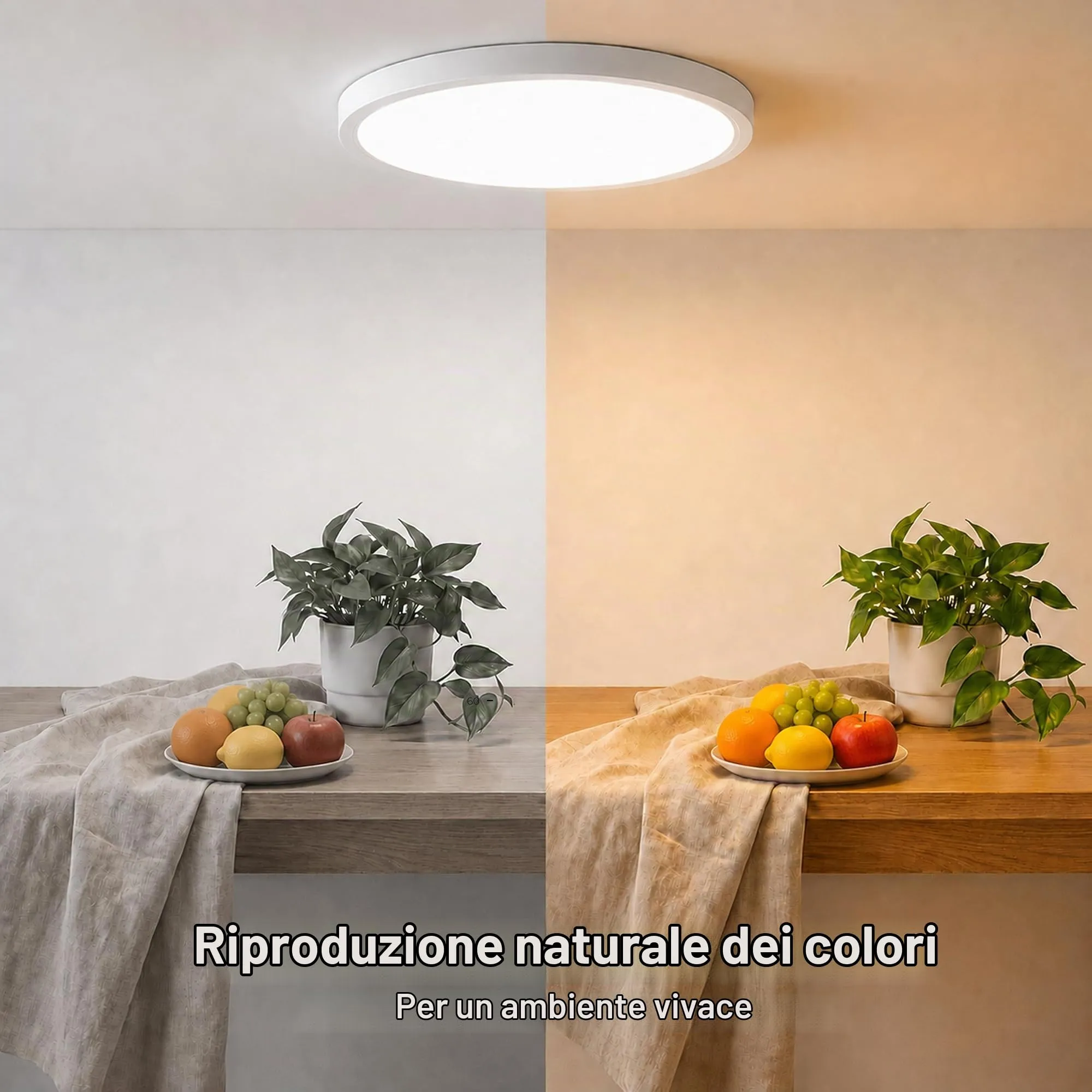 LQWELL Plafoniera LED Ultra Sottile Blu 22cm 18W 3000K - immagine 5