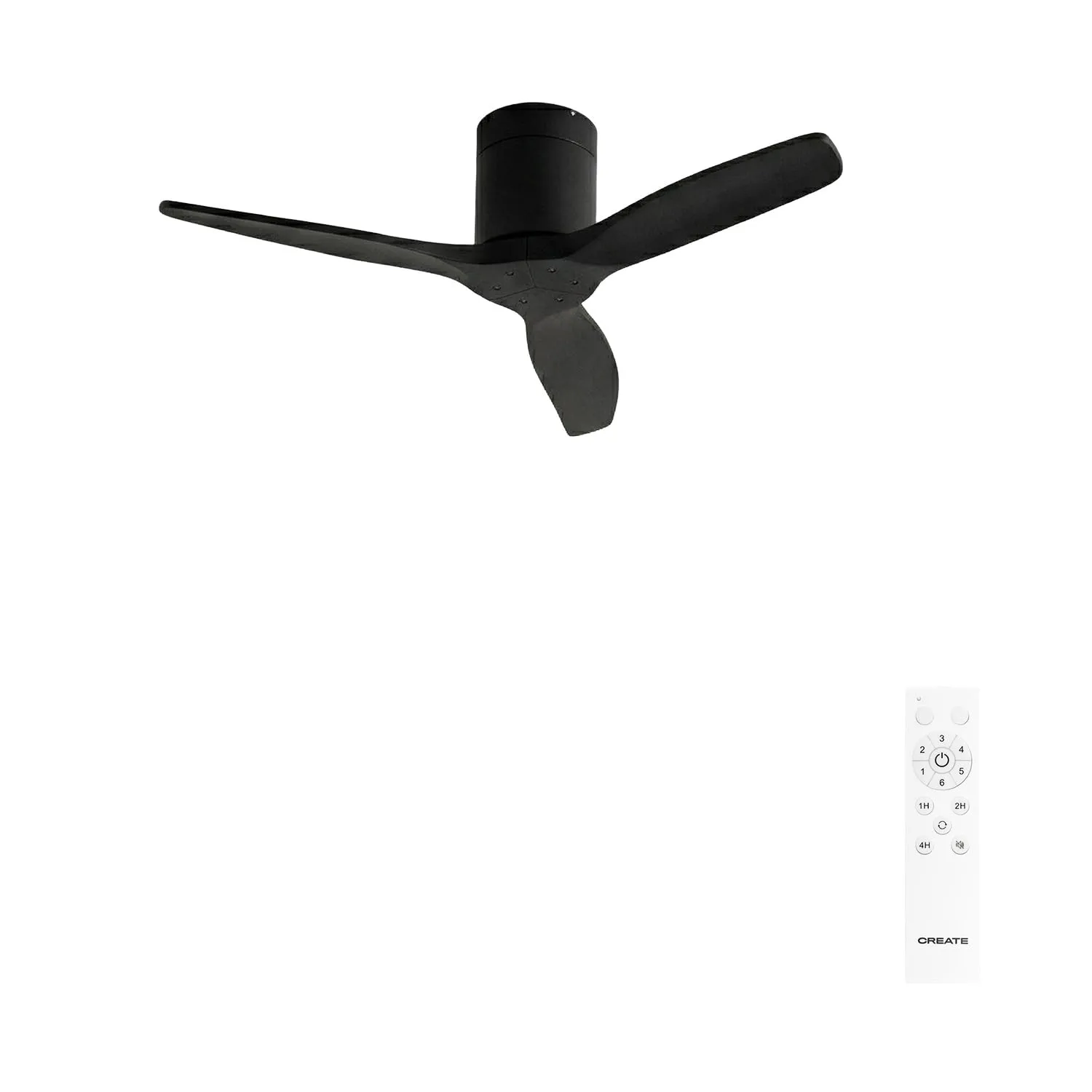 CREATE Windcalm Ventilatore da Soffitto ABS, Nero, 40W, Ø112 cm, 6 velocità, con telecomando - immagine 1