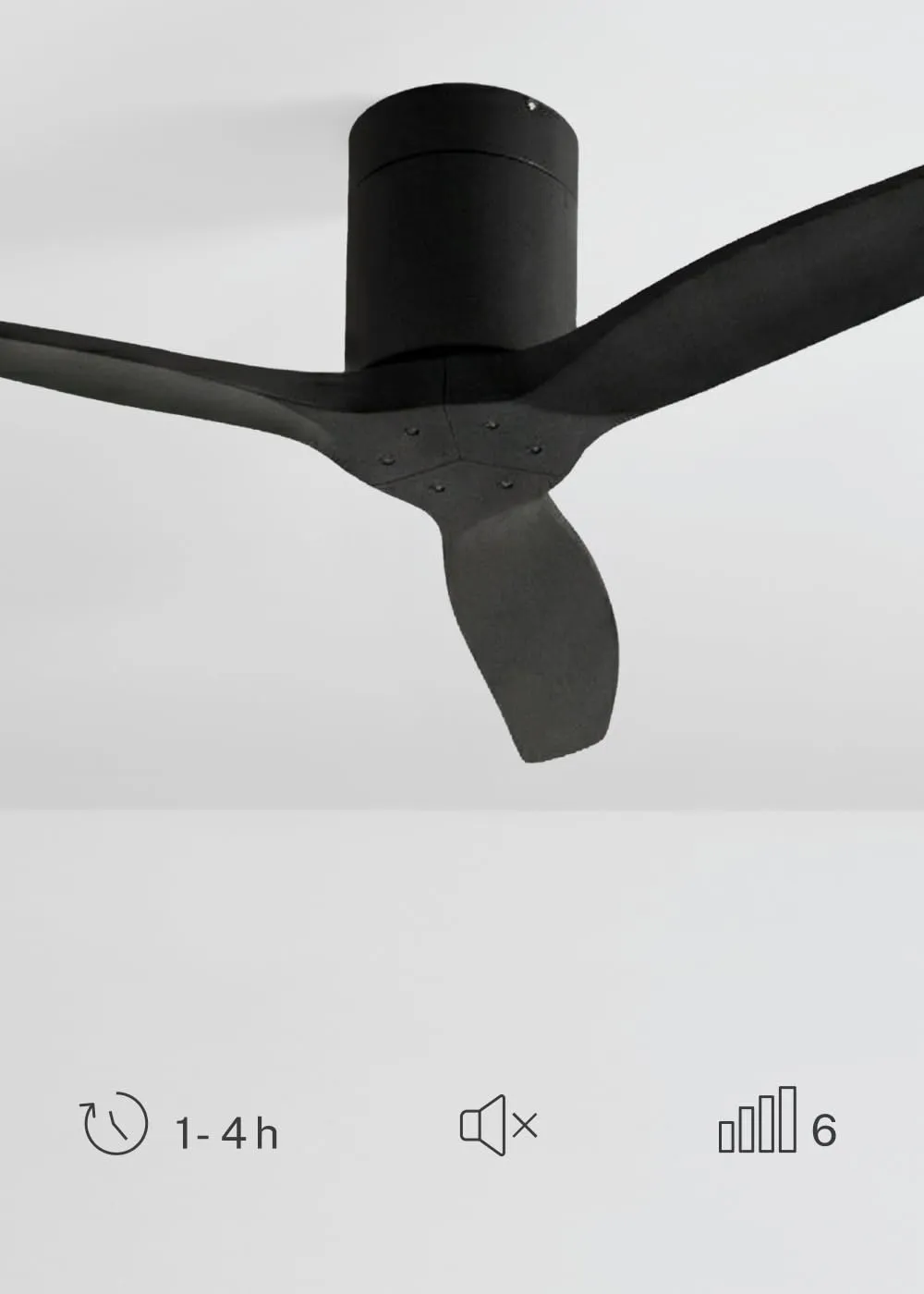 CREATE Windcalm Ventilatore da Soffitto ABS, Nero, 40W, Ø112 cm, 6 velocità, con telecomando - immagine 5