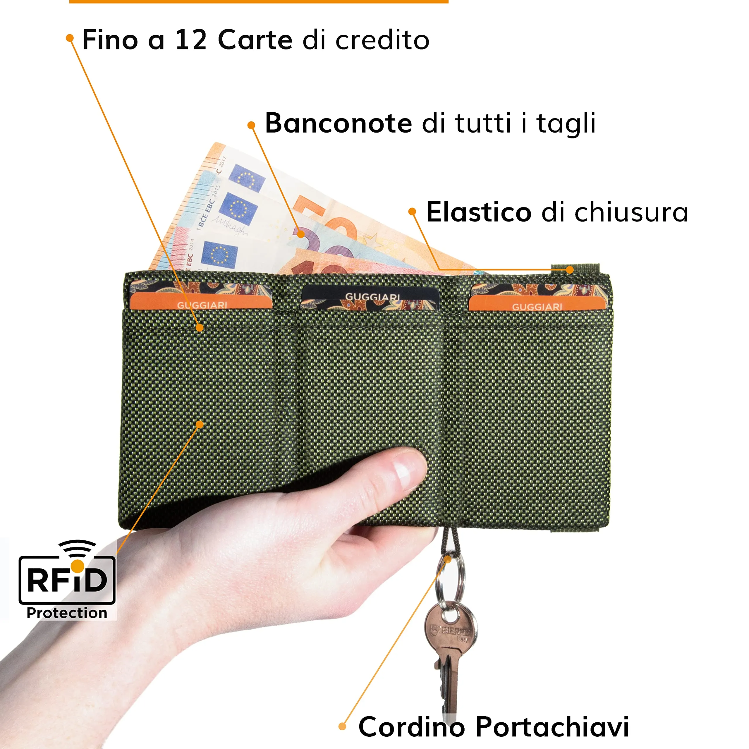 Guggiari Portafoglio Uomo Slim con Protezione RFID - Green - immagine 4