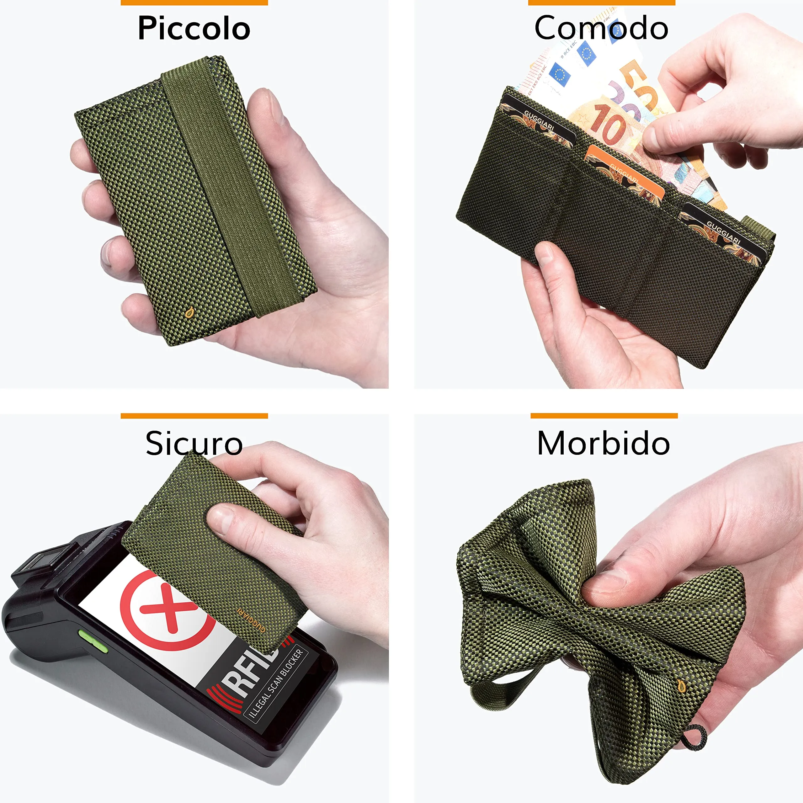 Guggiari Portafoglio Uomo Slim con Protezione RFID - Green - immagine 5