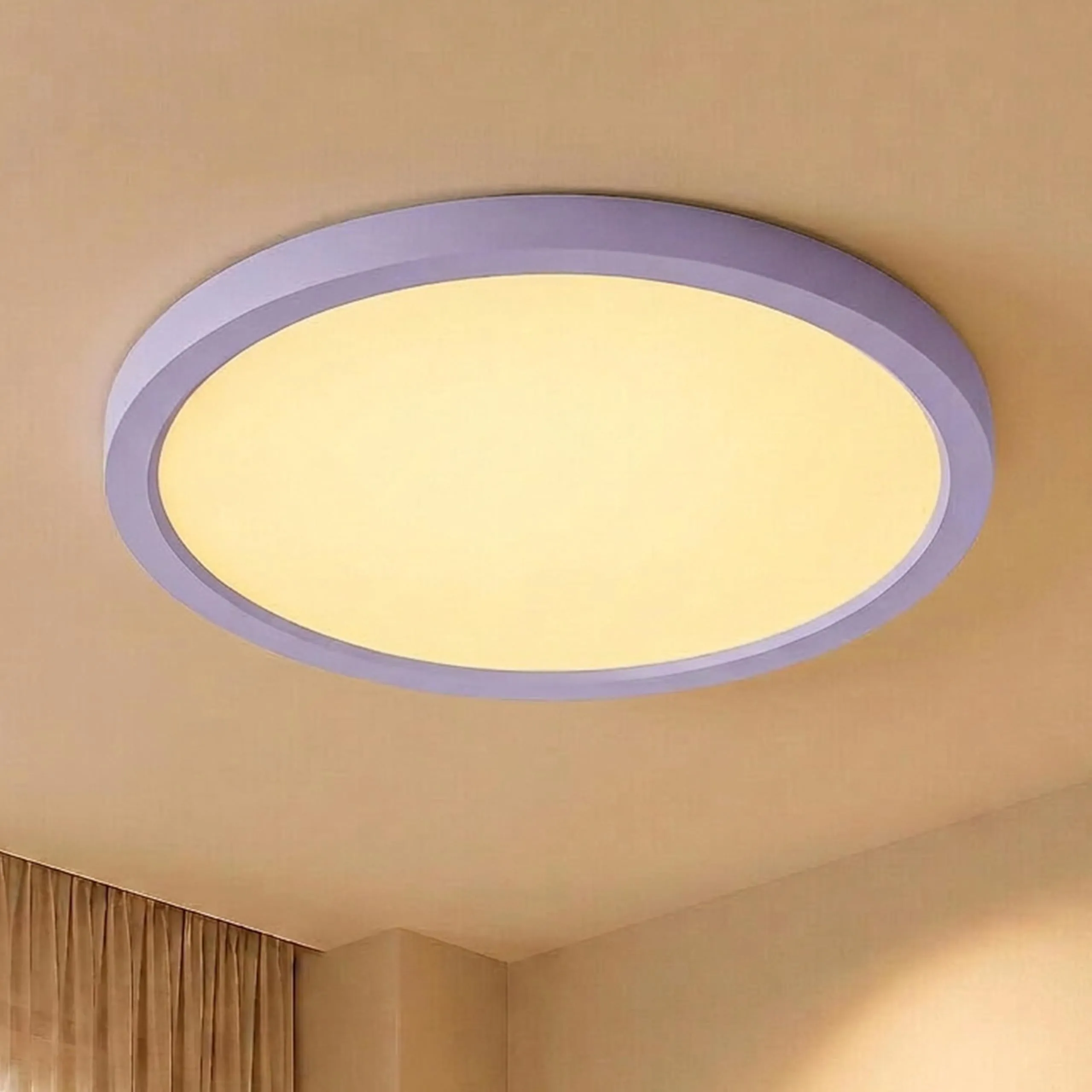 LQWELL Plafoniera LED Ultra Sottile Viola 22cm 18W 3000K - immagine 1