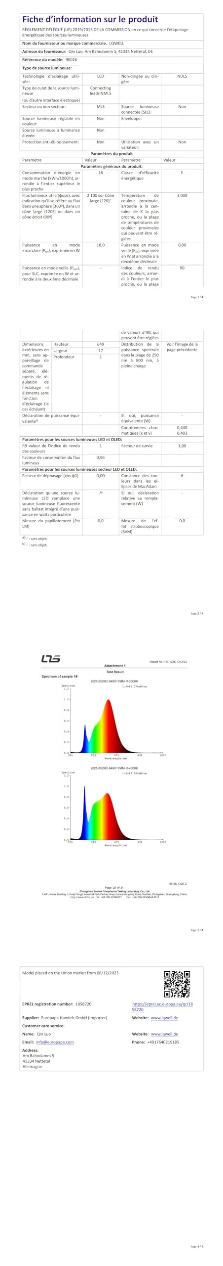 LQWELL Plafoniera LED Ultra Sottile Bianco Ø22cm 18W 3000K - immagine 10