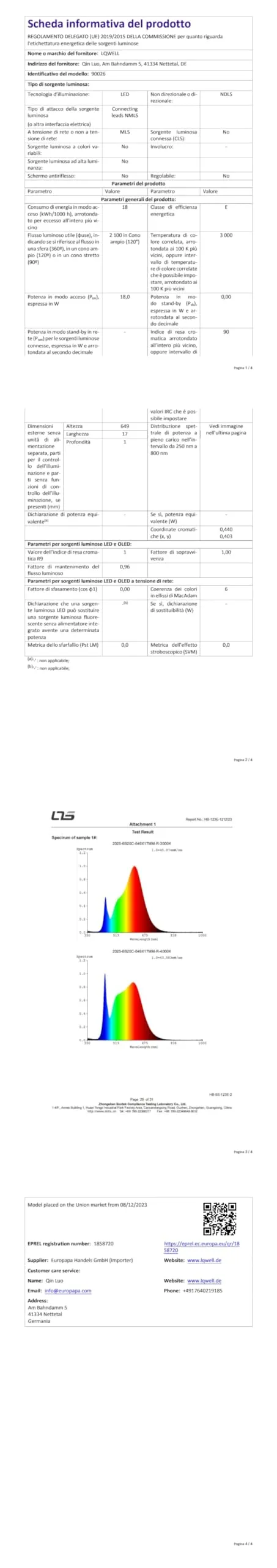 LQWELL Plafoniera LED Ultra Sottile Bianco Ø22cm 18W 3000K - immagine 12
