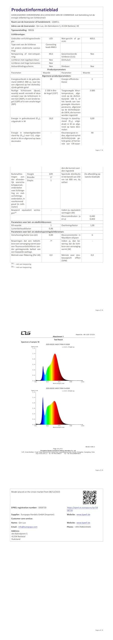 LQWELL Plafoniera LED Ultra Sottile Bianco Ø22cm 18W 3000K - immagine 13