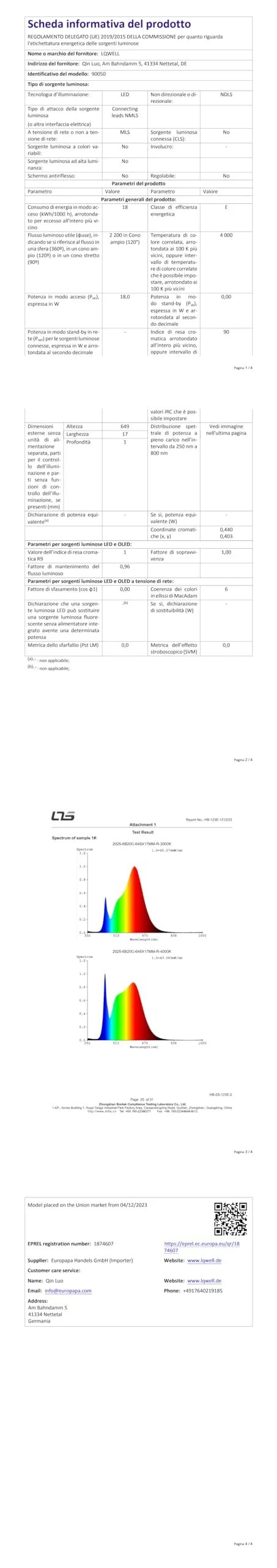 LQWELL Plafoniera LED Ultra Sottile Bianco 22cm 18W 4000K Confezione da 2 - immagine 14