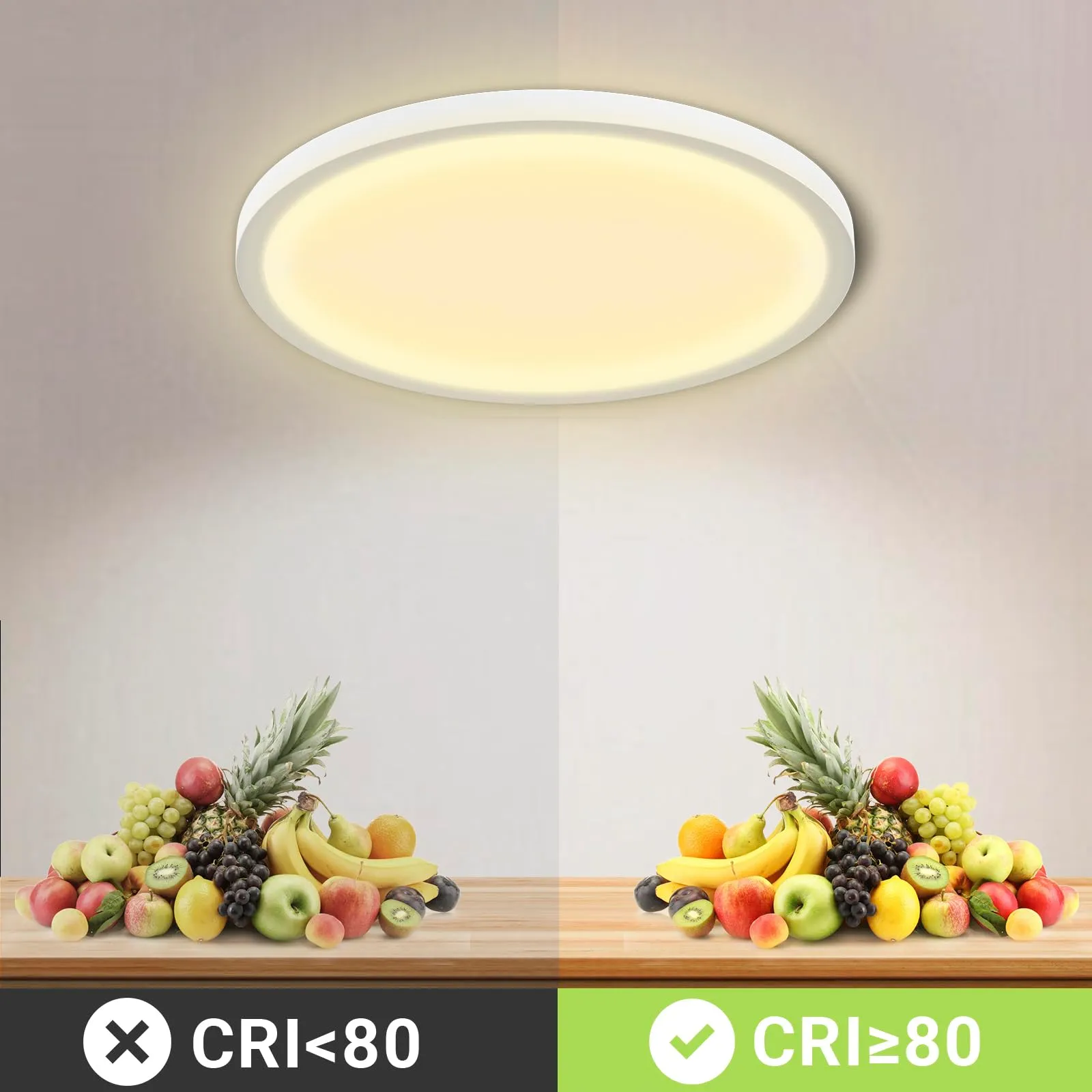 LQWELL Plafoniera LED Ultra Sottile Bianco 22cm 18W 4000K - immagine 4