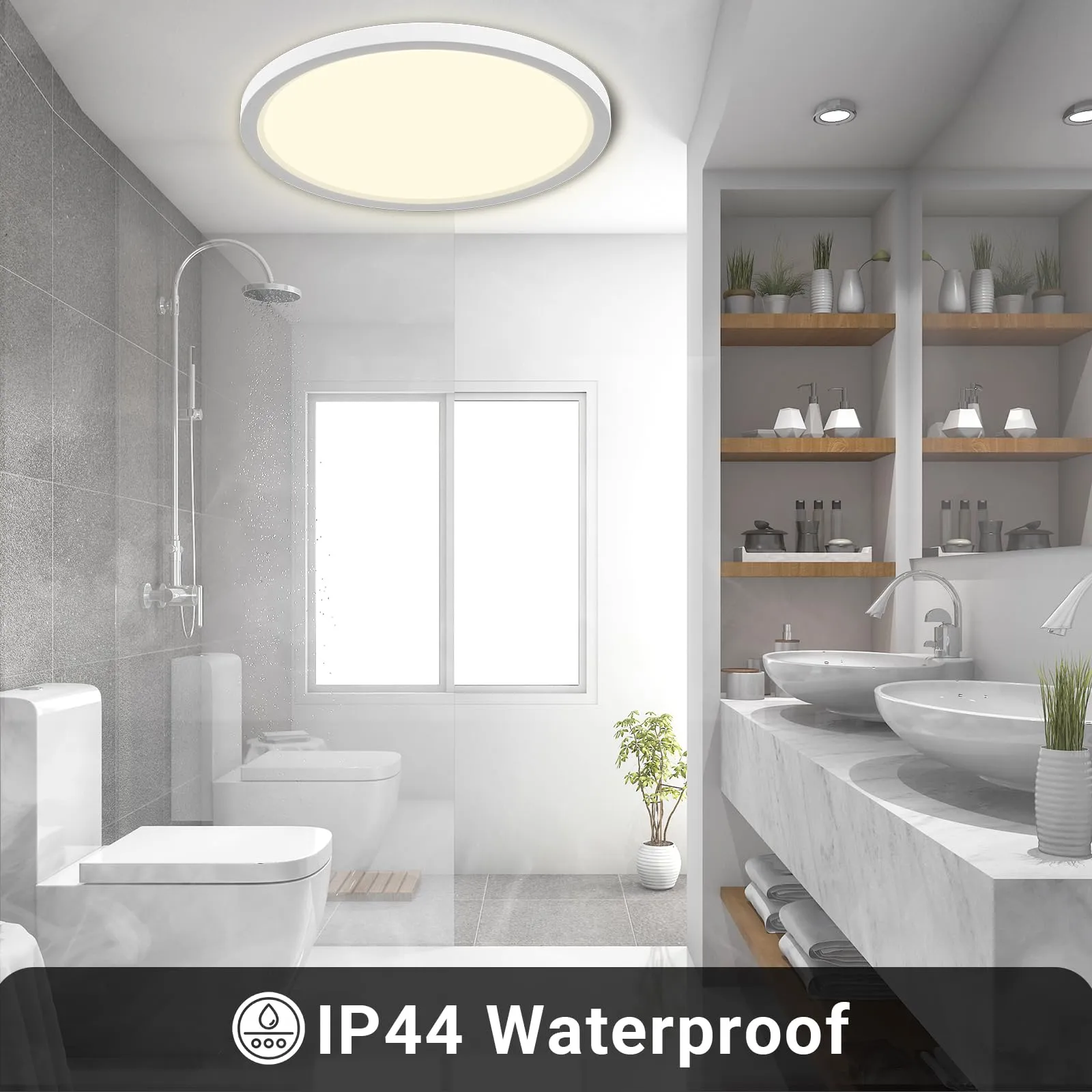 LQWELL Plafoniera LED Ultra Sottile Bianco 22cm 18W 4000K - immagine 7