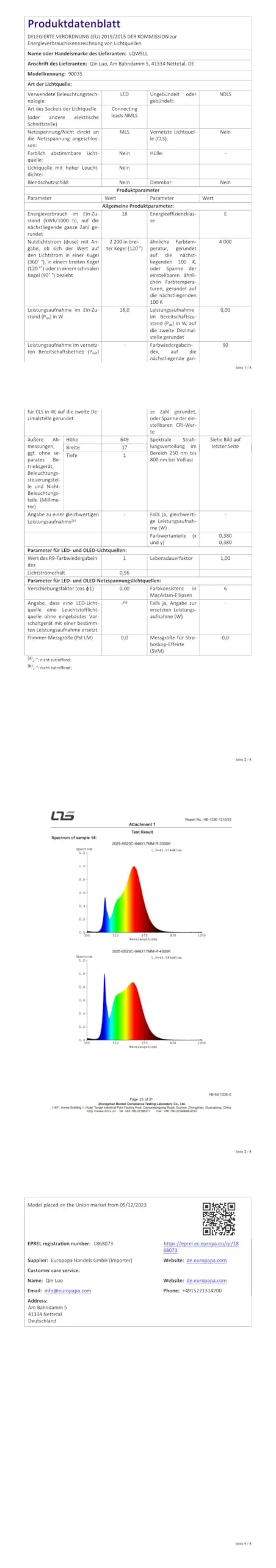 LQWELL Plafoniera LED Ultra Sottile Bianco 22cm 18W 4000K - immagine 8