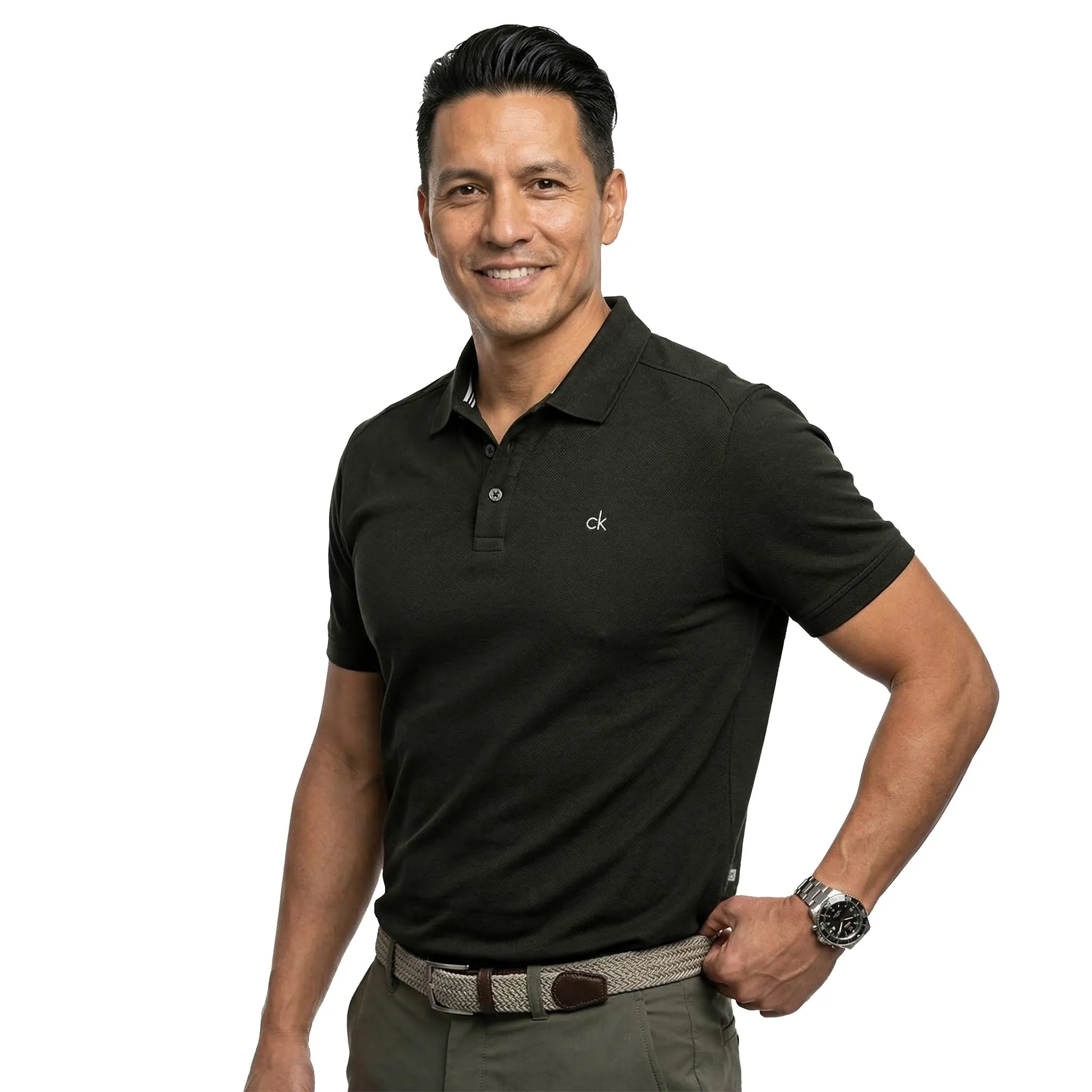 Calvin Klein Polo Golf Uomo Campus Verde Cacciatore - XL - immagine 2