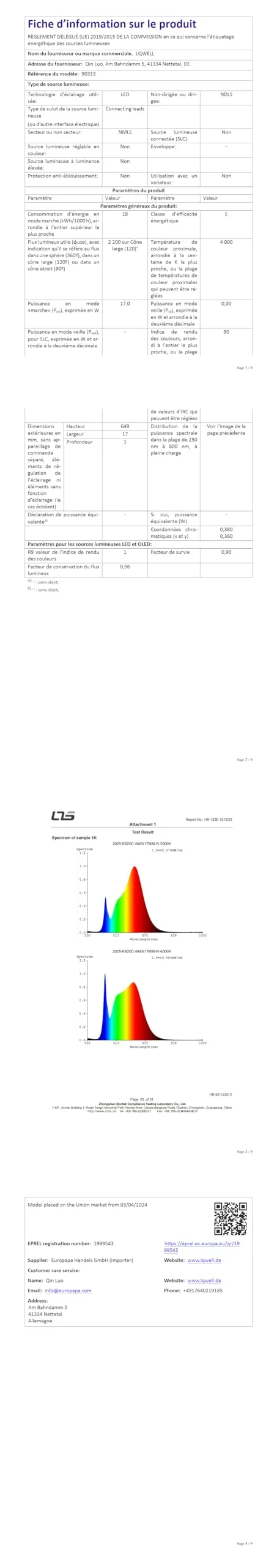 LQWELL Plafoniera LED Ultra Sottile Blu 22cm 18W 4000K, Confezione da 2 - immagine 12