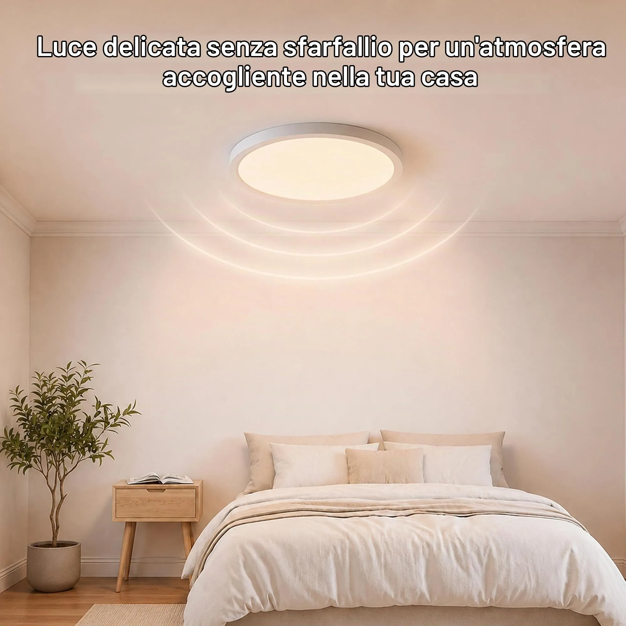 LQWELL Plafoniera LED Ultra Sottile Bianco 30cm 23W 3000K - immagine 2