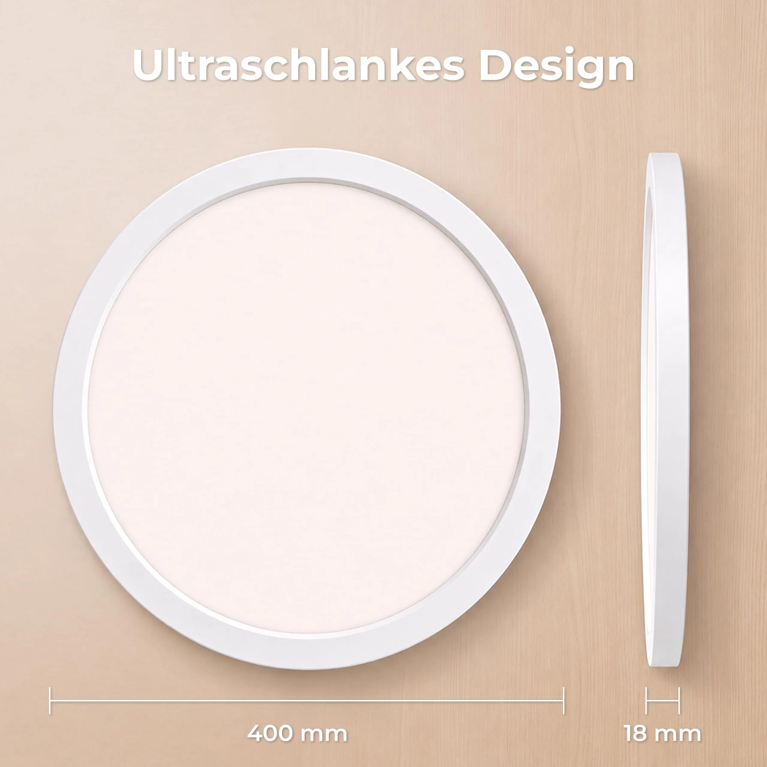 LQWELL Plafoniera LED Ultra Sottile Bianco 40cm 36W 6000K - immagine 7