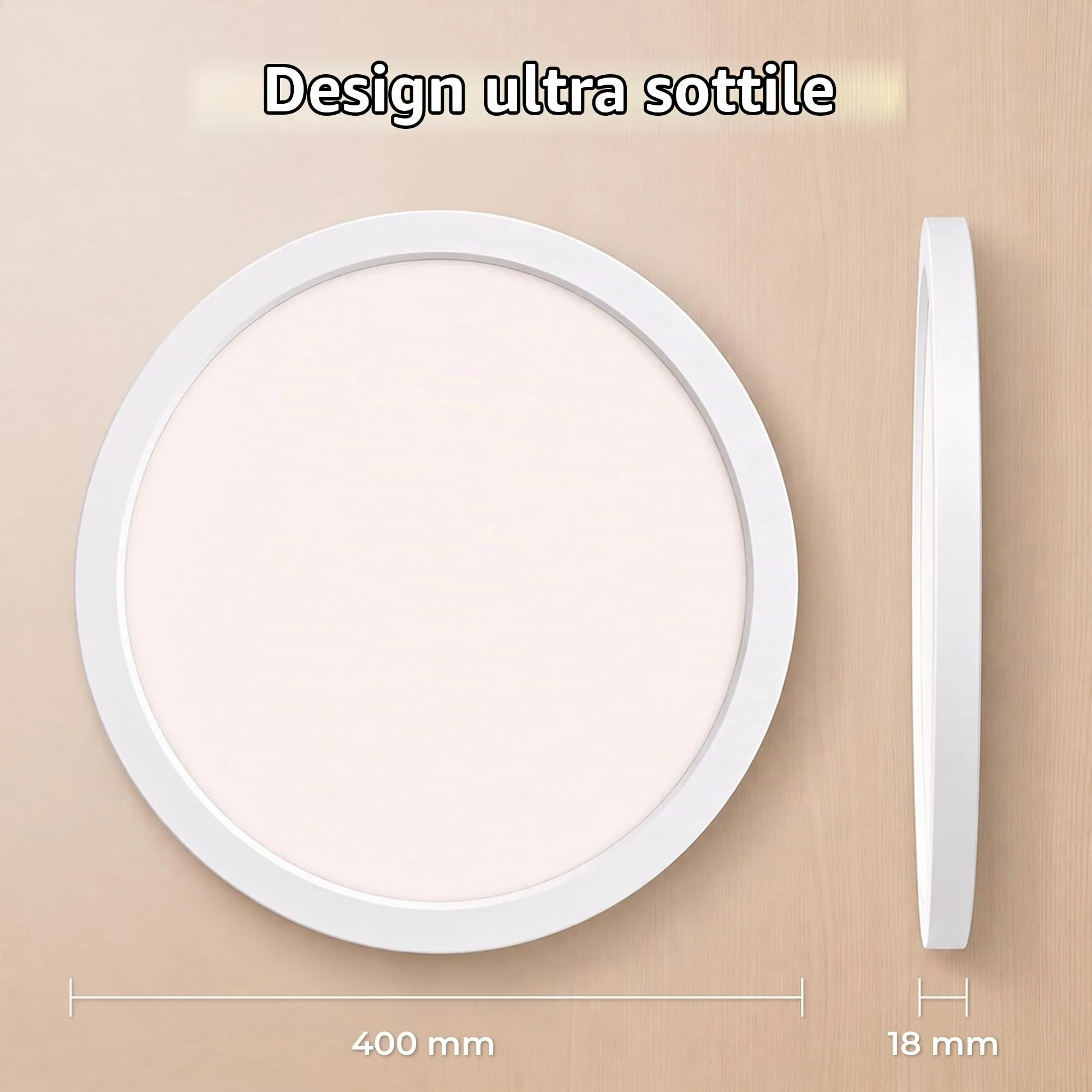 LQWELL Plafoniera LED Ultra Sottile Bianco 40cm 36W 4000K - immagine 7
