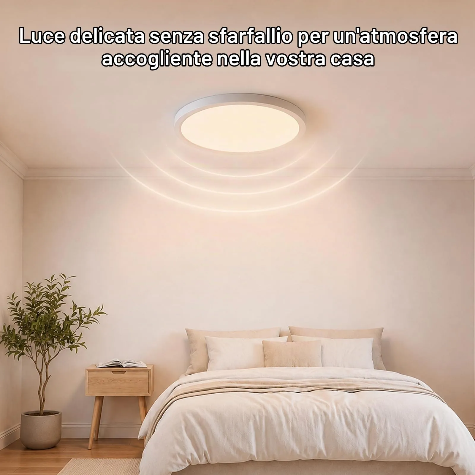 LQWELL Plafoniera LED Ultra Sottile Bianca 36W Ø40cm 3000K 4000K 6000K 3960LM - immagine 3