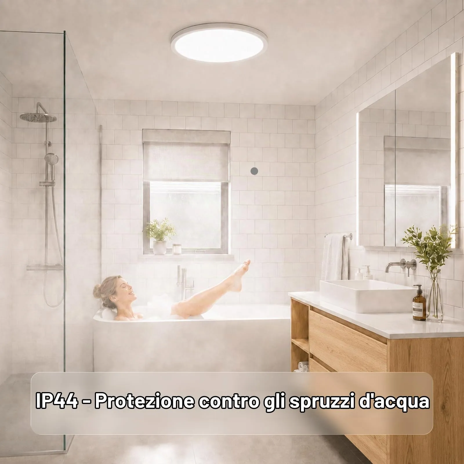 LQWELL Plafoniera LED Ultra Sottile Bianca 36W Ø40cm 3000K 4000K 6000K 3960LM - immagine 4