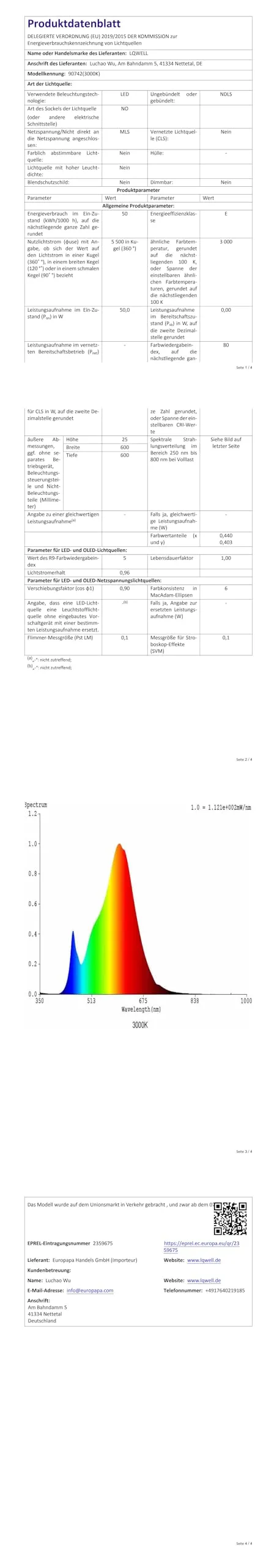 LQWELL Plafoniera LED Ultra Sottile, 60cm, 50W, 3000K, Bianco - immagine 10