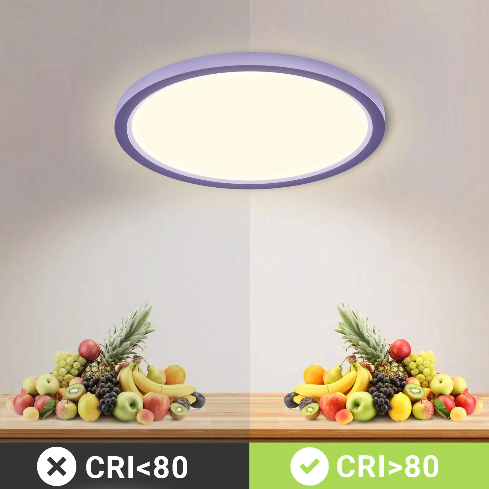 LQWELL Plafoniera LED Rotonda Piatta IP44, 18W 4000K 1980LM, 220 x 18mm - immagine 3