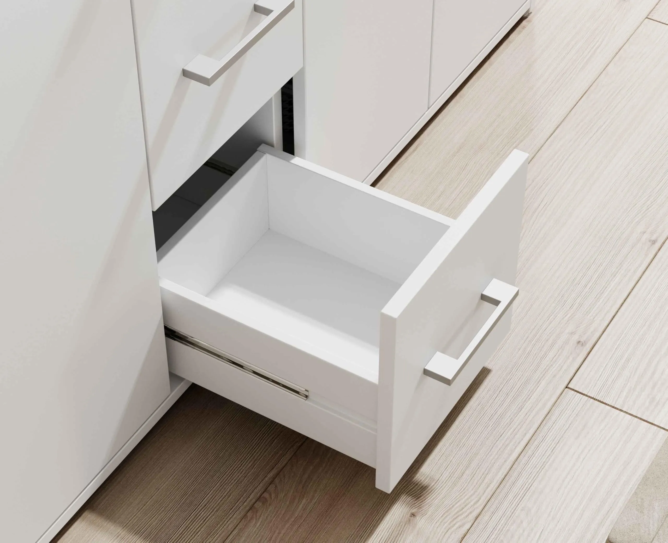 Avanti Trendstore Doro Cassettiera da Ingresso, Comò con 4 Ante e 3 Cassetti in Legno Truciolare, 139x90x34 cm - immagine 7