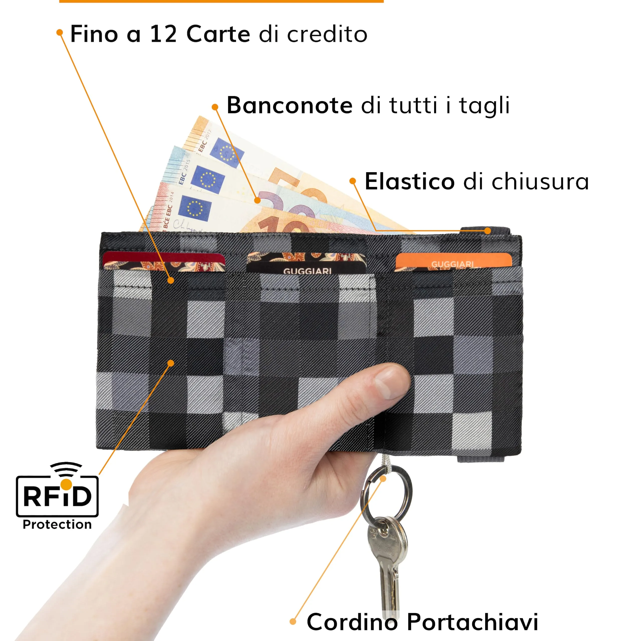 Guggiari Portafoglio Uomo Slim con Protezione RFID - Pixel - immagine 4