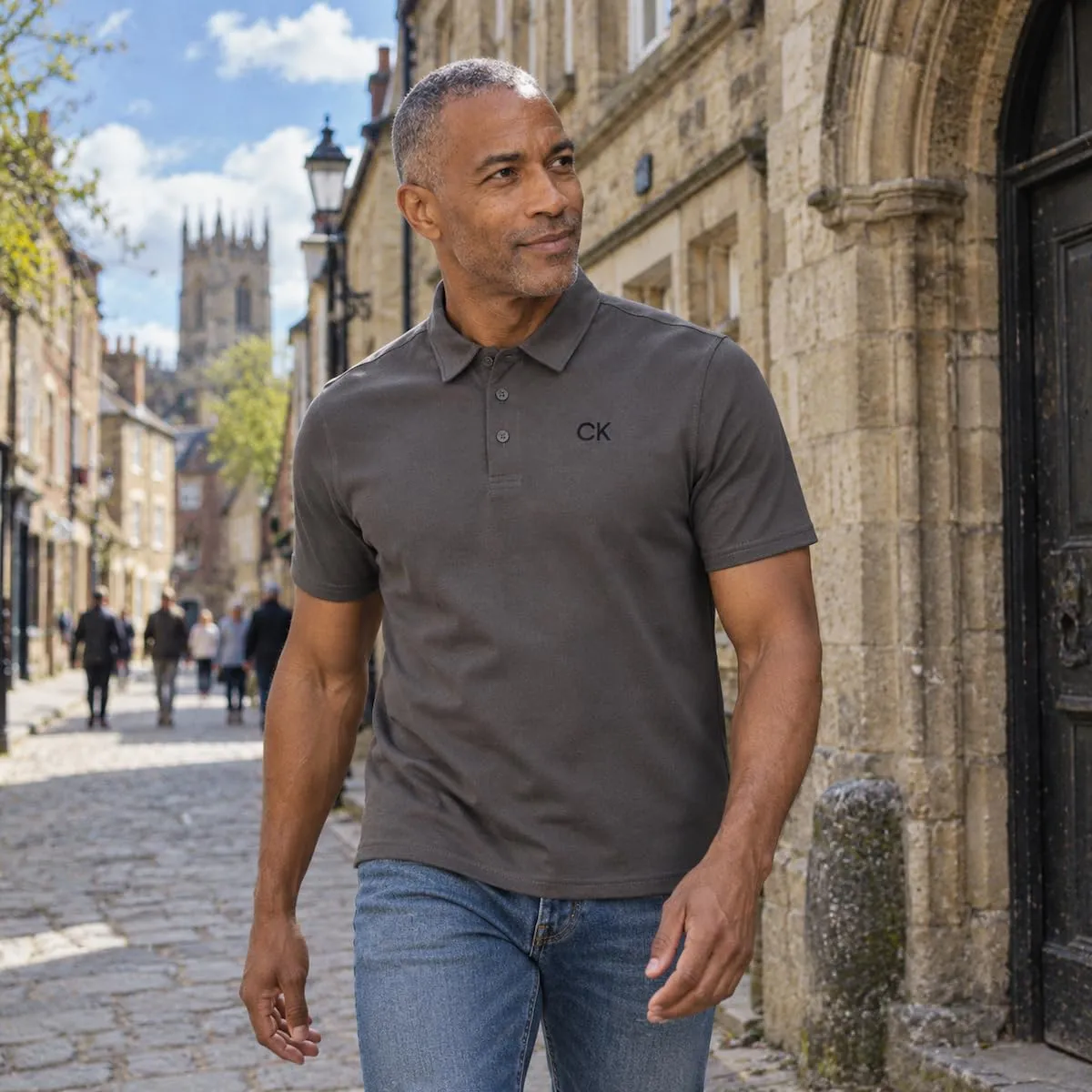 Calvin Klein Uomo 2026 Polo da Golf Central Light Wicking - Slate - 4XL - immagine 3