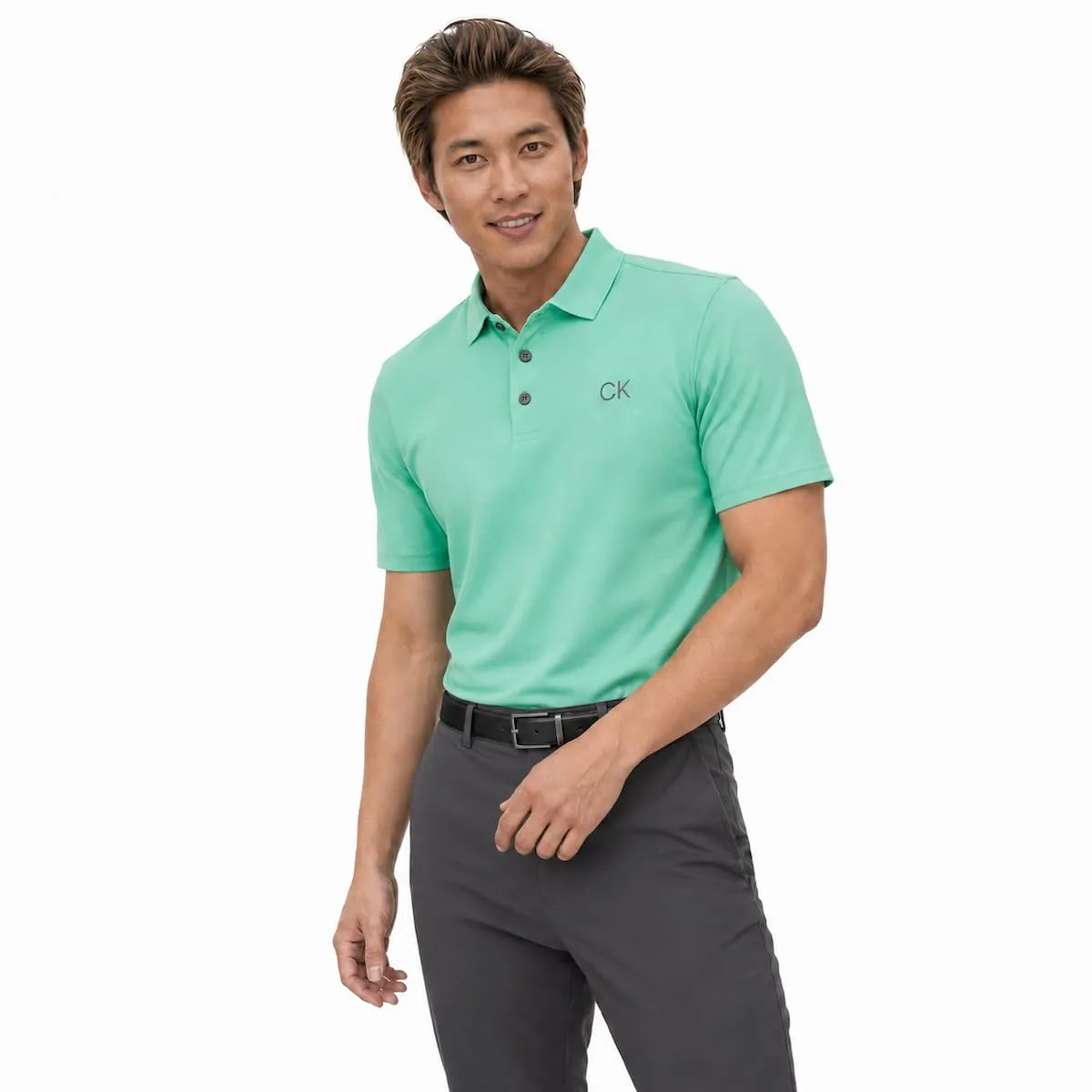 Calvin Klein Central Eco Light Wicking Golf Polo - Mint - L - immagine 6