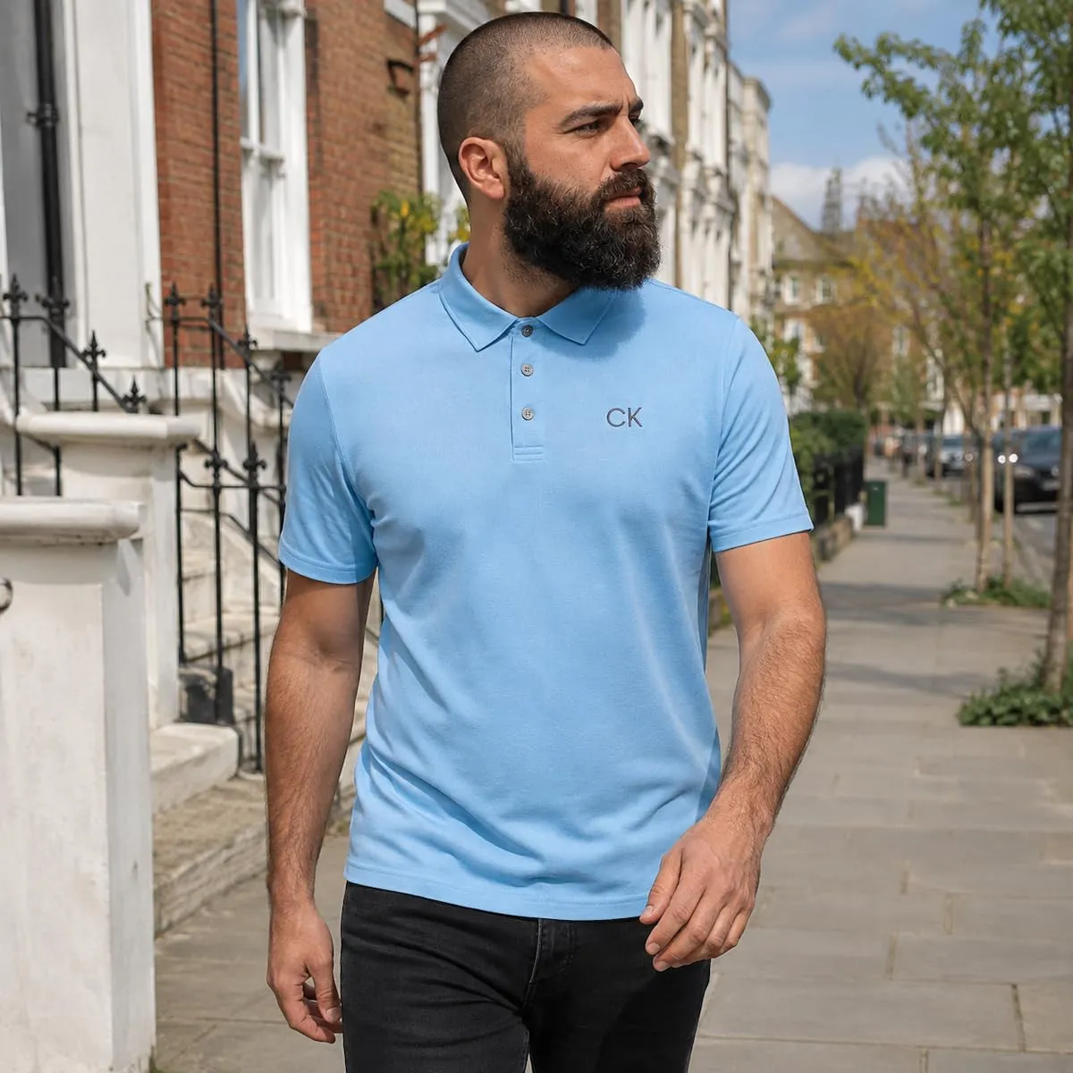 Calvin Klein Central Light Wicking Golf Polo - Sky (C9427A) - immagine 3