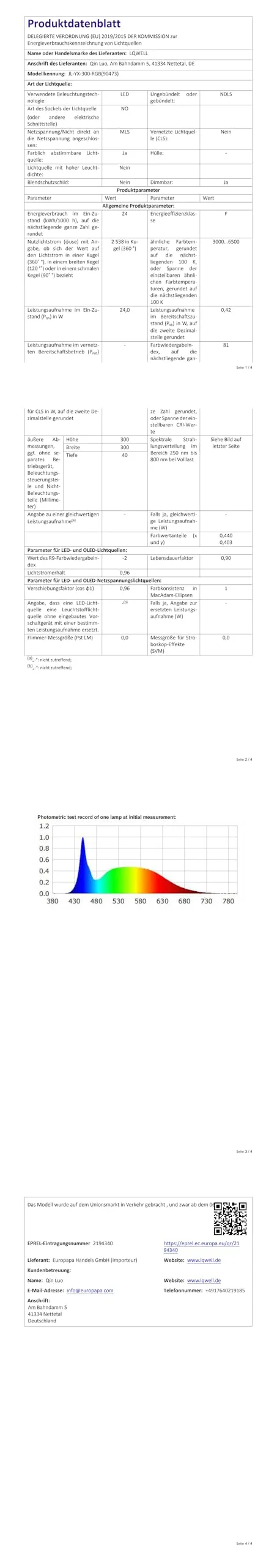LQWELL Plafoniera LED Dimmerabile con Telecomando, 24W 2500LM 3000-6500K RGB, IP44, 300 x 40mm - immagine 8