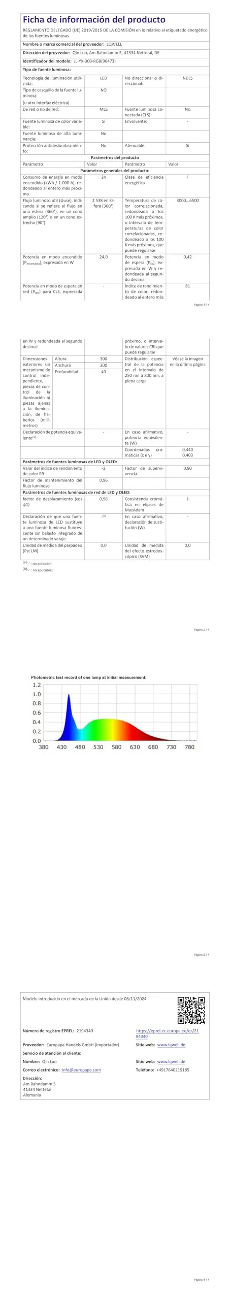 LQWELL Plafoniera LED Dimmerabile con Telecomando, 24W 2500LM 3000-6500K RGB, IP44, 300 x 40mm - immagine 9
