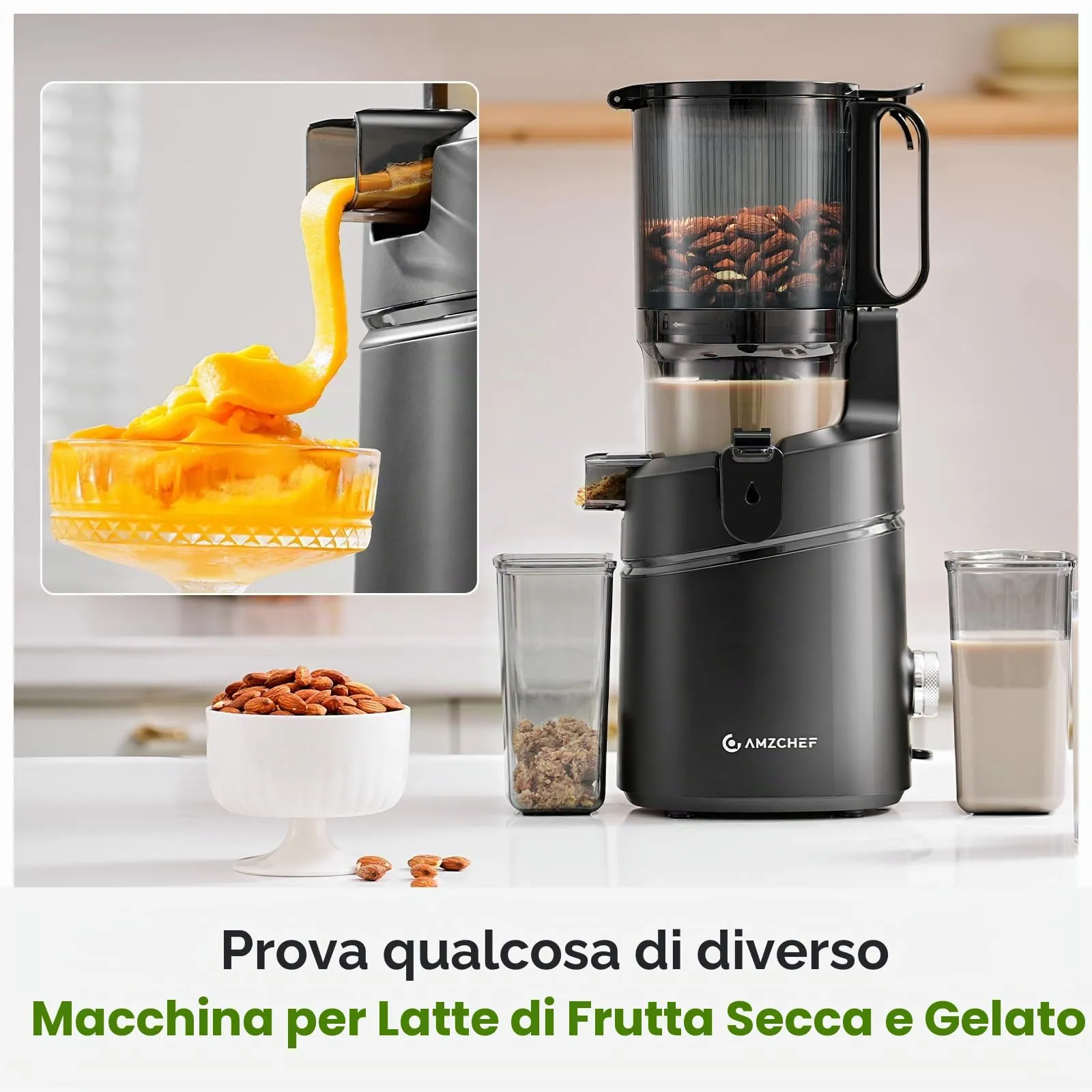 AMZCHEF Estrattore di Succo Automatico SJ-036, 145mm Ampia Apertura, 250W - immagine 5