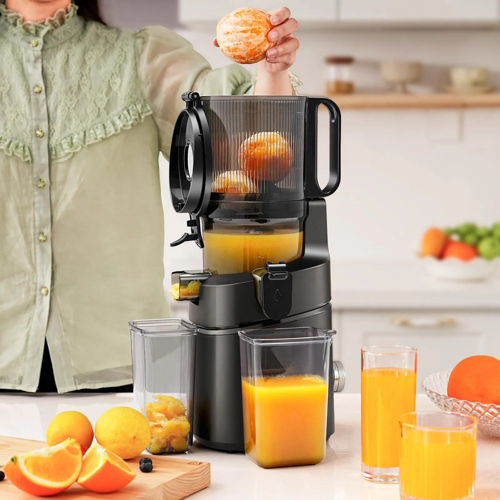 AMZCHEF Estrattore di Succo Automatico SJ-036, 145mm Ampia Apertura, 250W - immagine 6