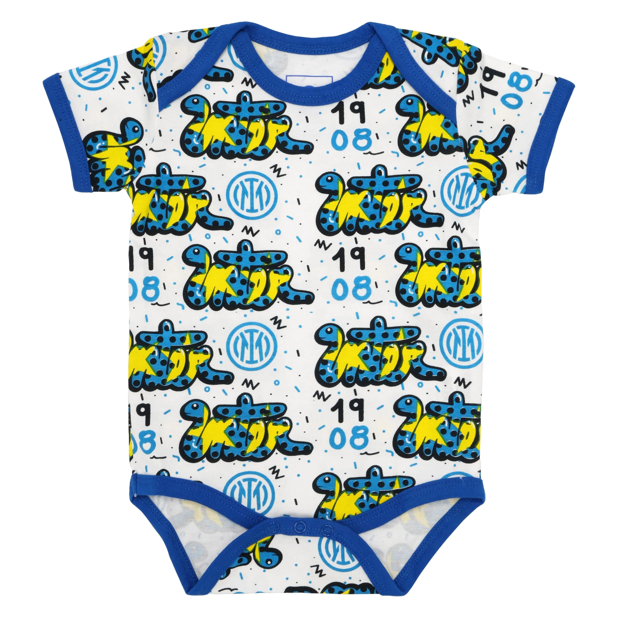 Inter Set Body Manica Corta Snake per Neonato, Bianco, 2 Anni - immagine 2