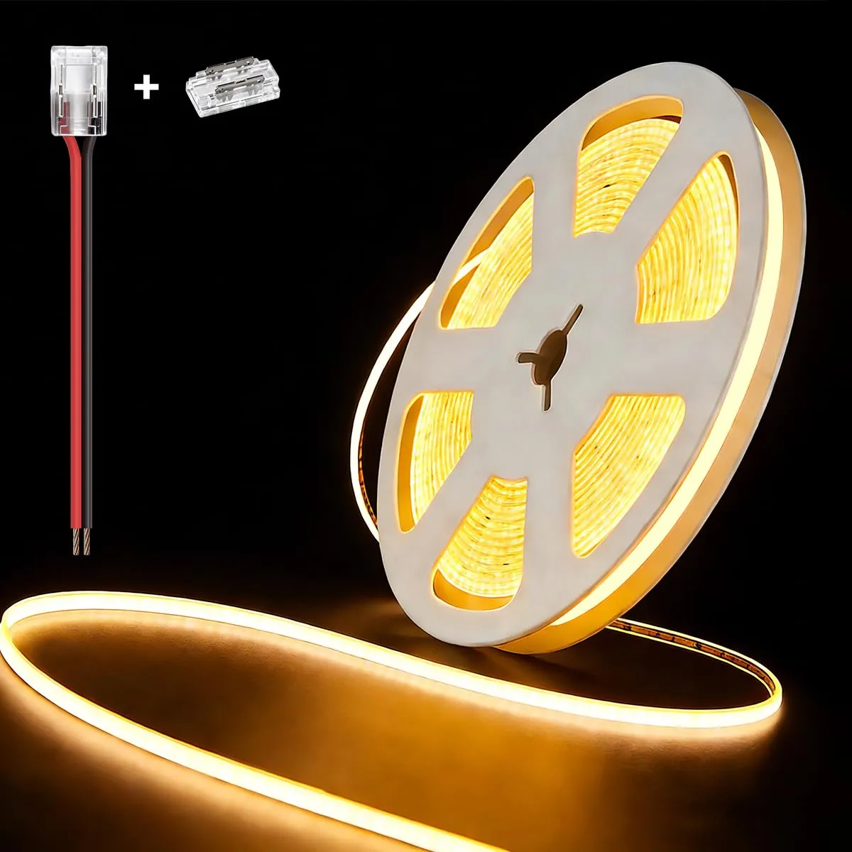 illuburg Striscia LED COB 24V Bianco Caldo 2700K 2,5m 400LED/m CRI90+ Dimmerabile Autoadesiva - immagine 1