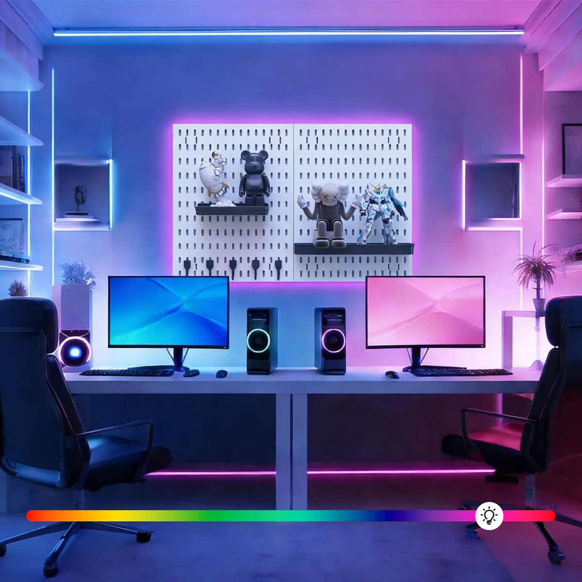 illuburg 24V Striscia LED COB RGB 2,5m 576LED/m CRI90+ Dimmerabile Autoadesiva Multicolore - immagine 6