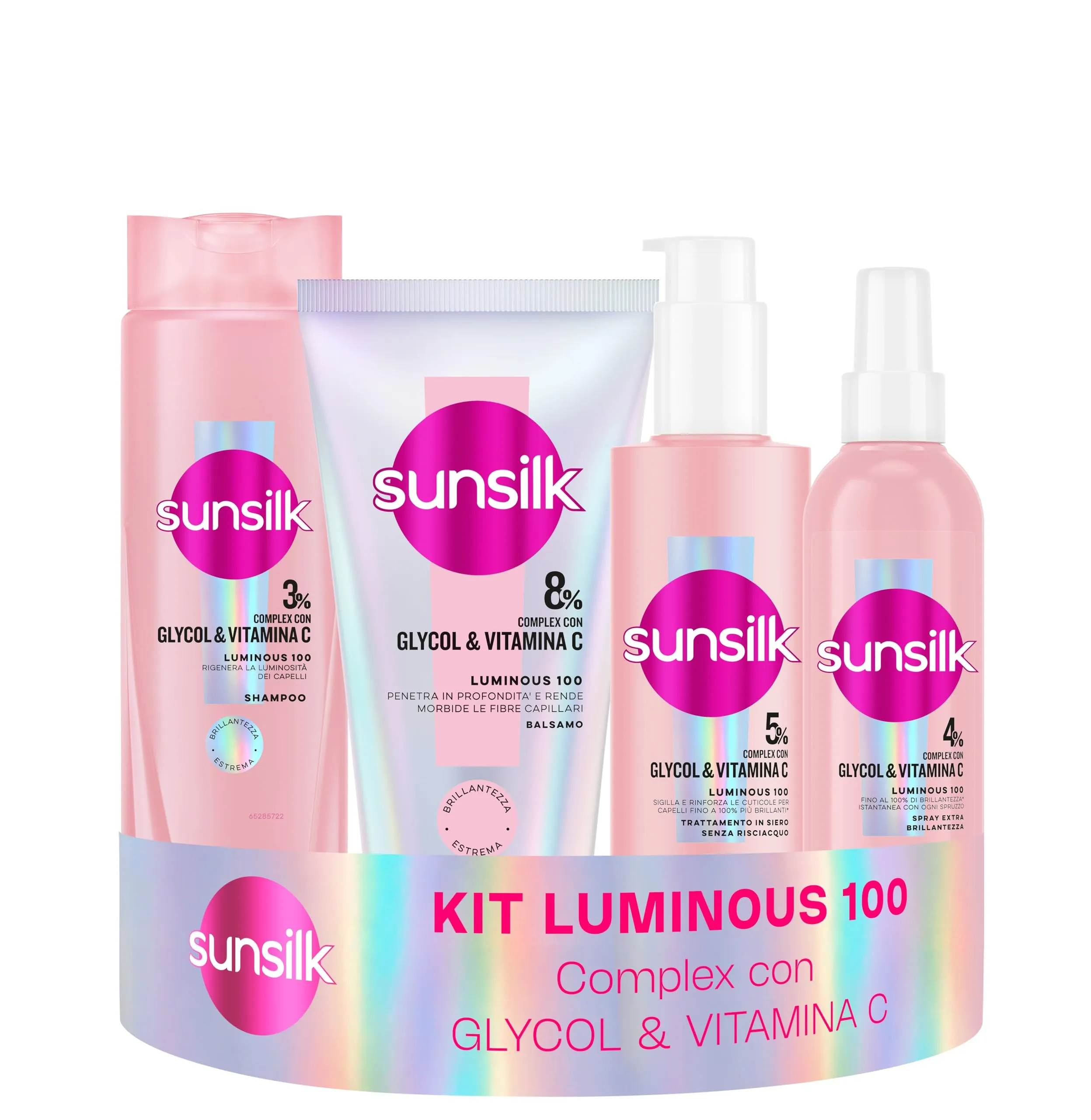 Sunsilk Luminous 100 Set 4 Prodotti Cura Capelli - immagine 1