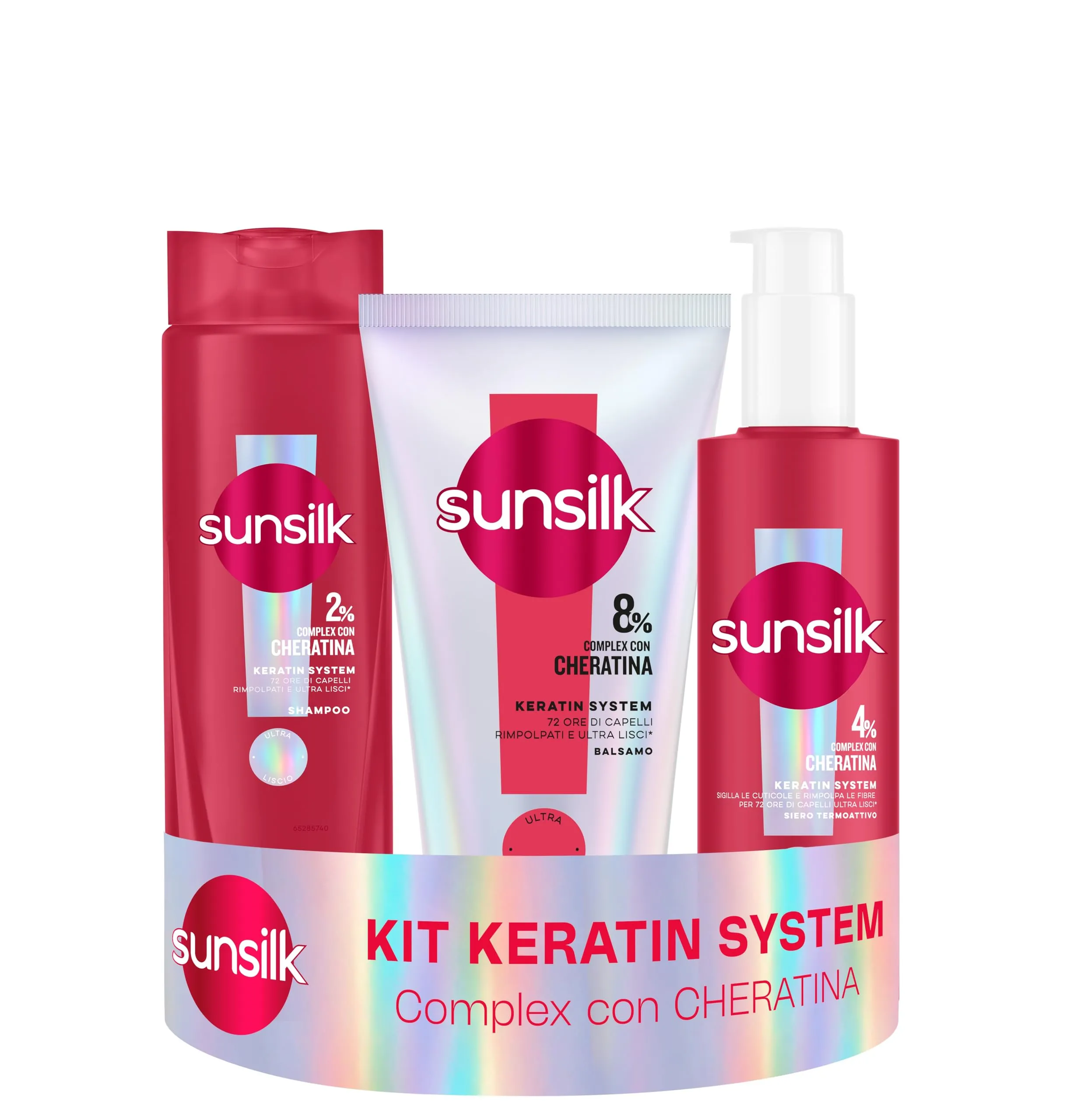 Sunsilk Keratin System Set 3 Prodotti Capelli Lisci Anticrespo - immagine 1