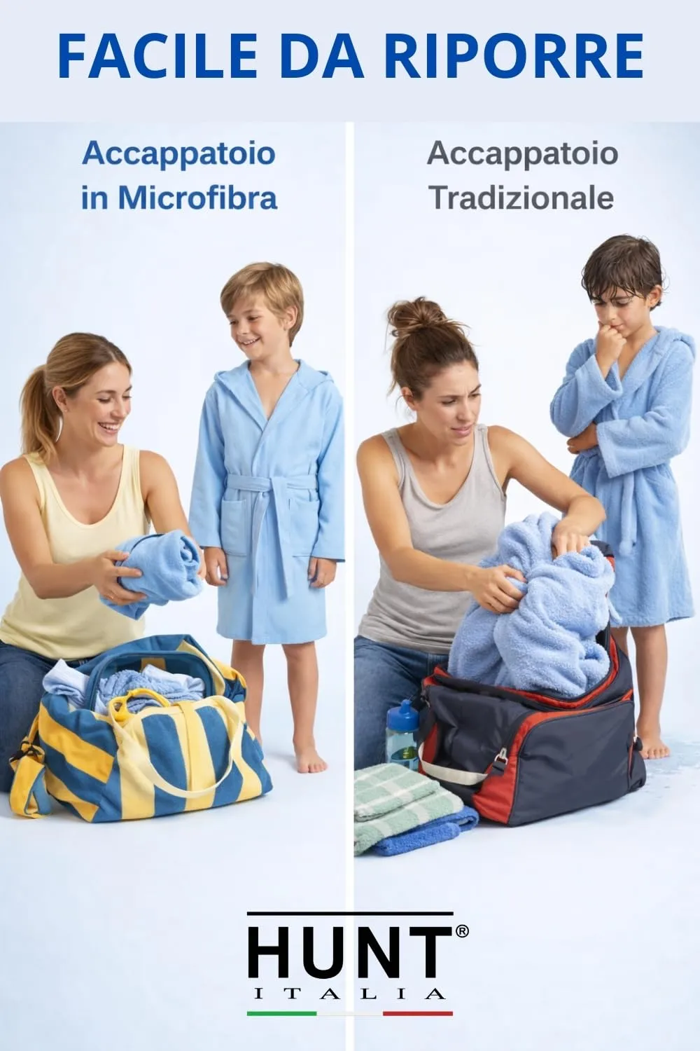 Intimitaly Accappatoio in Microfibra per Bambini, 4-6 anni, Celeste - immagine 4