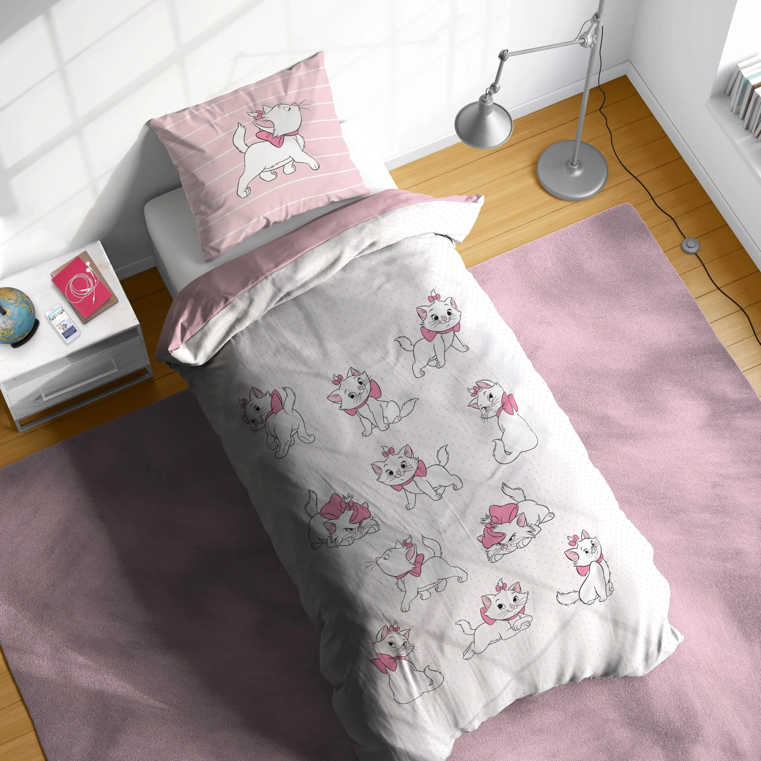 Jay Franco Disney Aristocats Set Biancheria da Letto, 2 Pezzi, Letto Singolo, Bianco - immagine 2