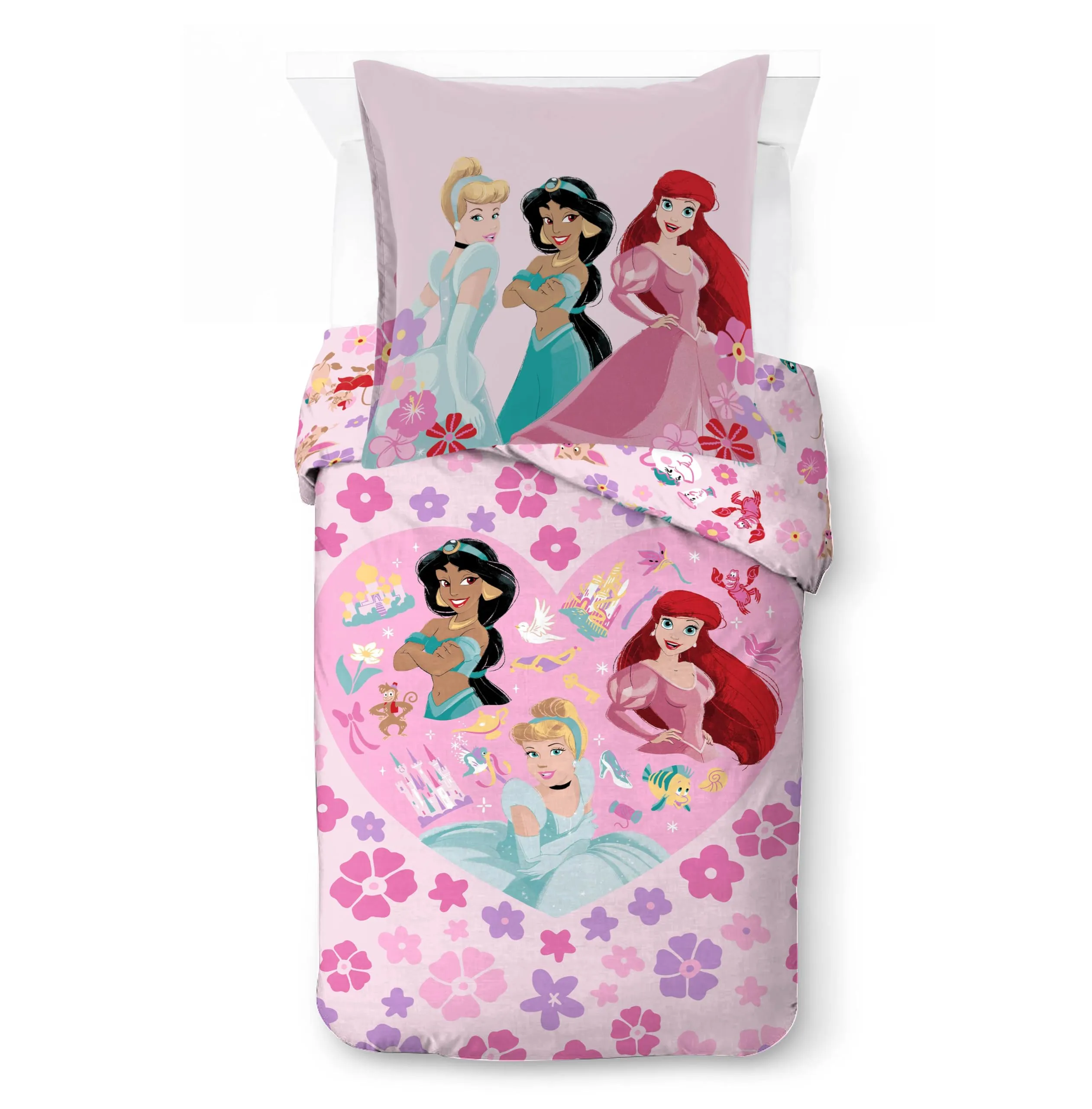 Jay Franco Disney Princess Bedding Set, 2 Piece, Single, Pink - immagine 1