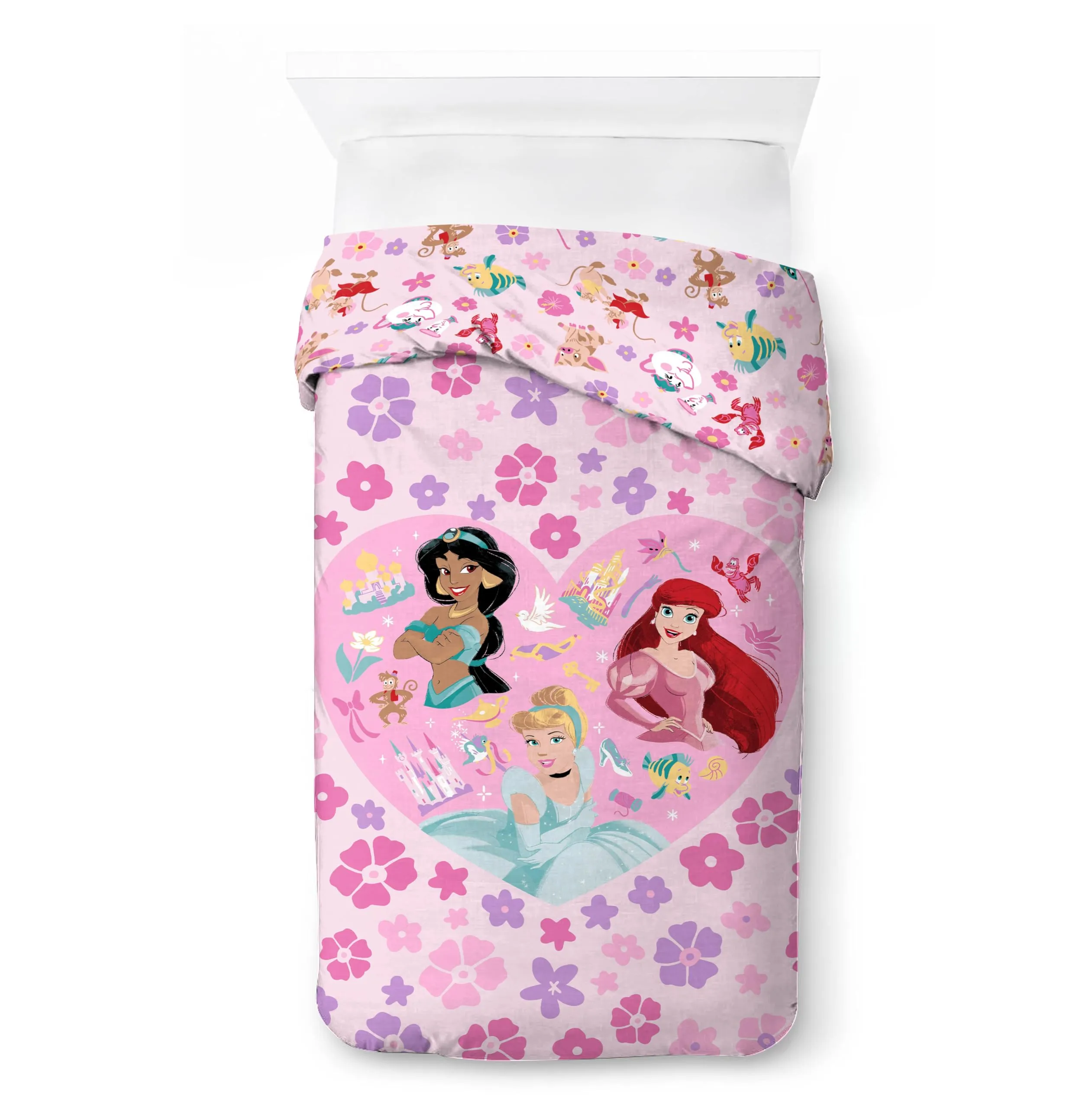 Jay Franco Disney Princess Bedding Set, 2 Piece, Single, Pink - immagine 5
