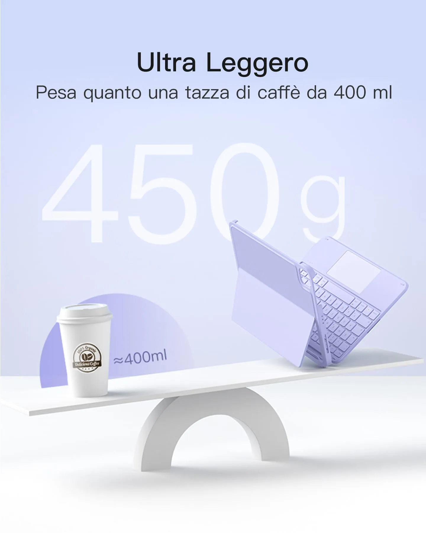 Inateck Custodia Tastiera per iPad A16, 10a Gen, Ultraleggera 450g - immagine 3