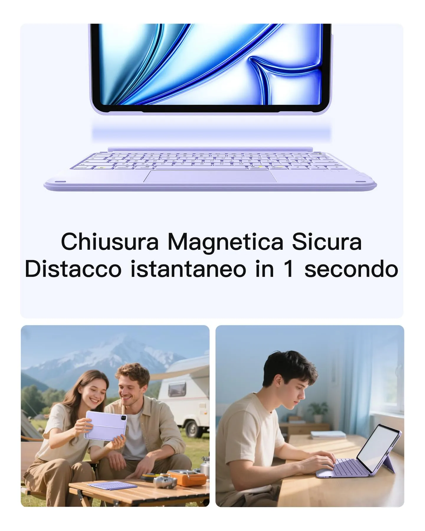 Inateck Custodia Tastiera per iPad A16, 10a Gen, Ultraleggera 450g - immagine 4