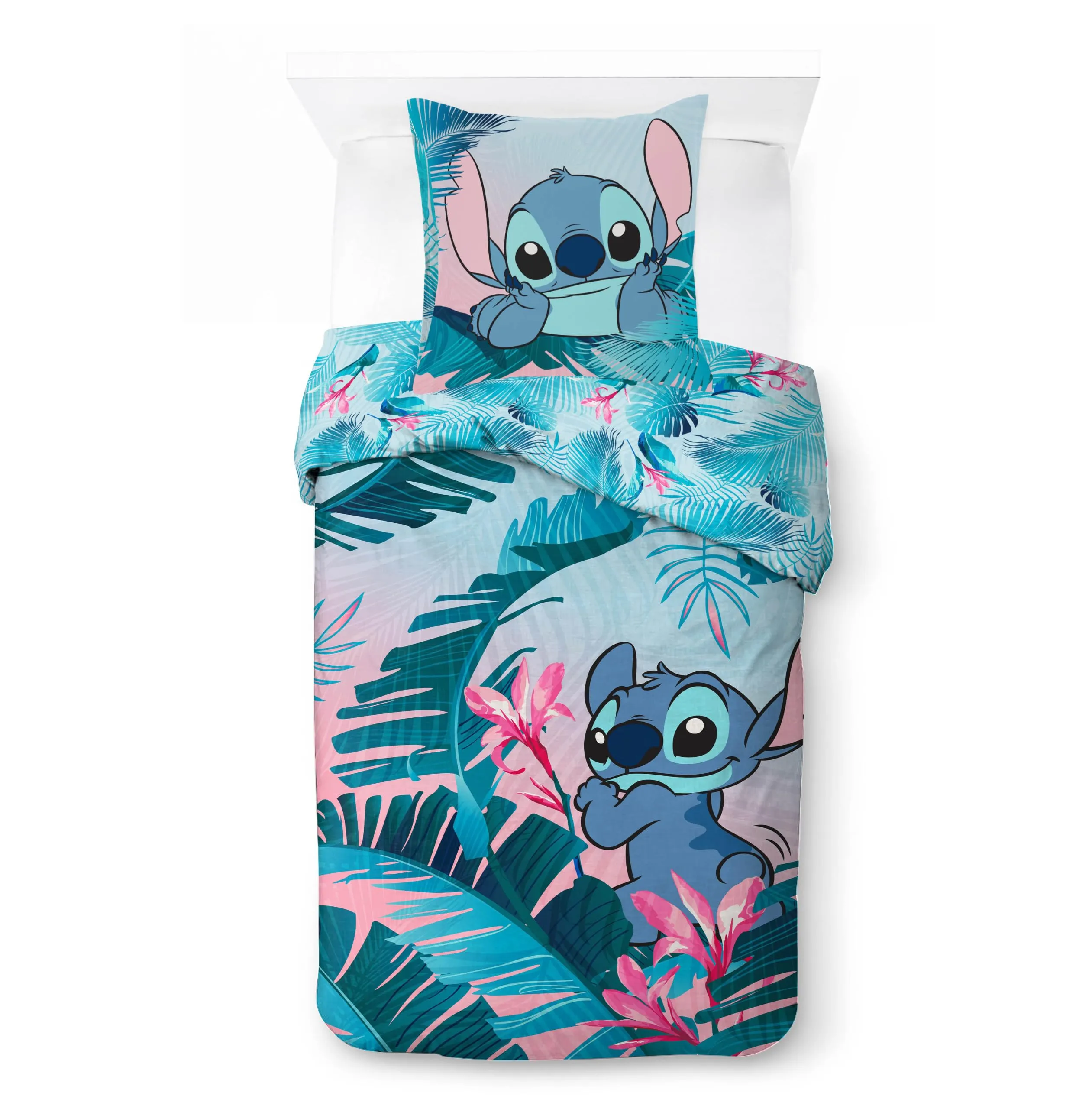 Jay Franco Disney Lilo and Stitch Duvet Cover Set, 2 Piece, Single, Multicolore - immagine 1