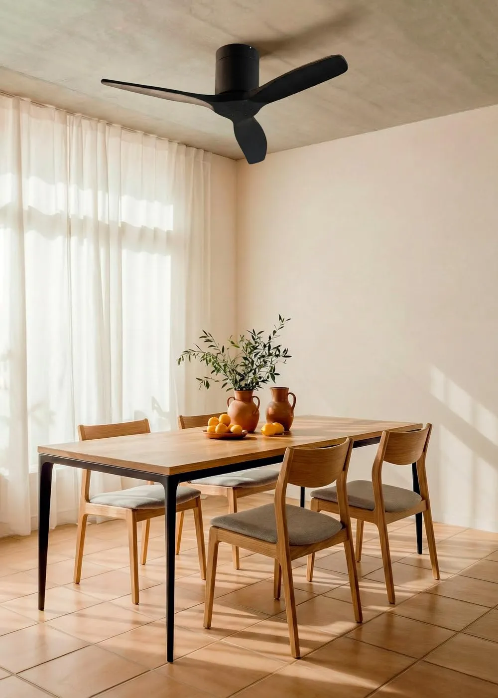 CREATE Windcalm Ventilatore da soffitto ABS, Nero, 40W, Ø112 cm, 6 velocità, telecomando, funzione estate-inverno - immagine 2
