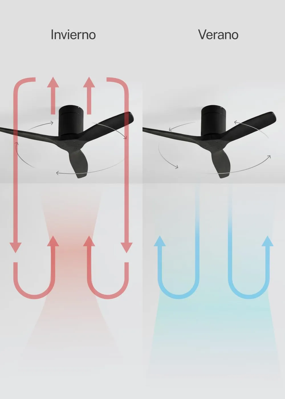 CREATE Windcalm Ventilatore da soffitto ABS, Nero, 40W, Ø112 cm, 6 velocità, telecomando, funzione estate-inverno - immagine 4